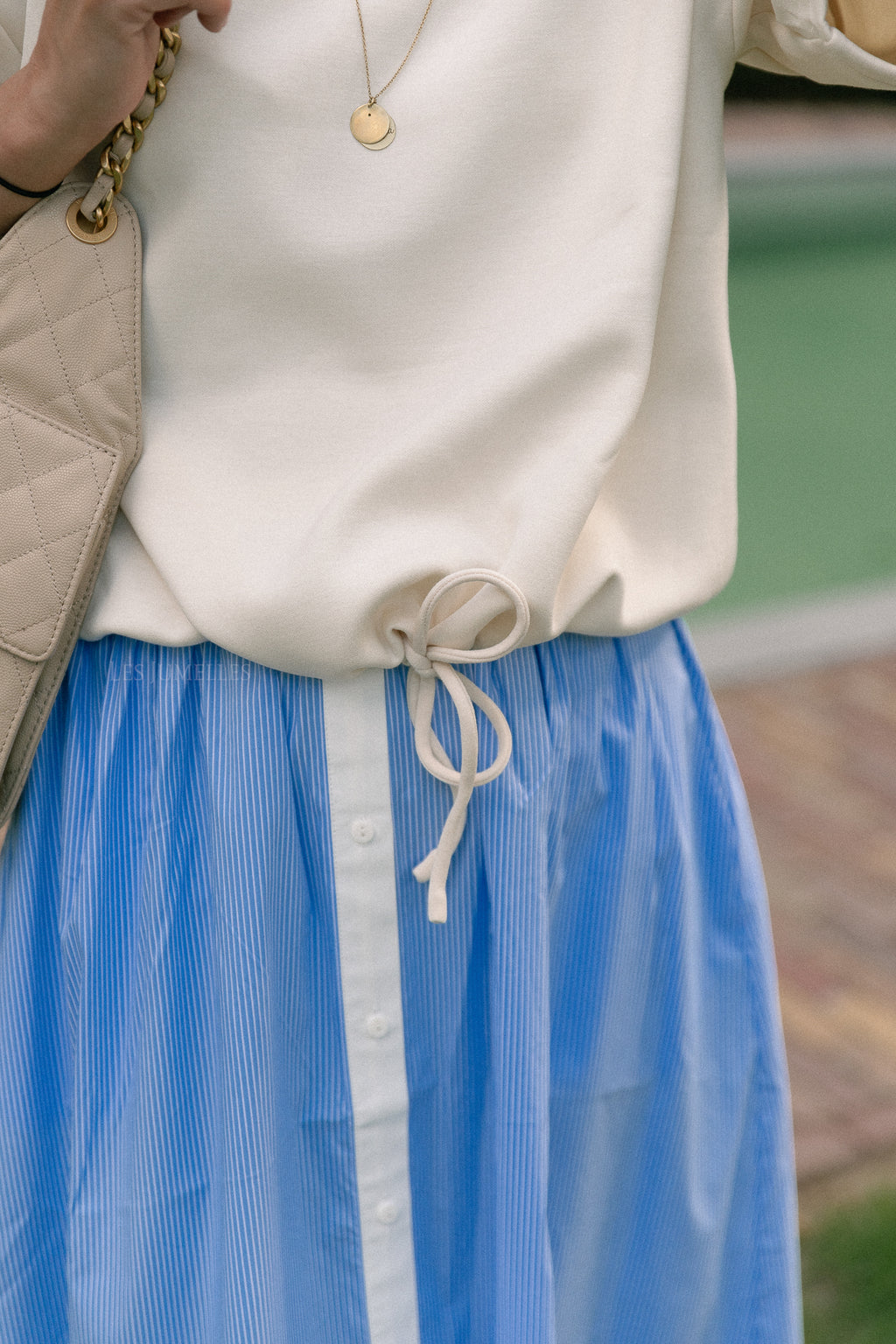 YASAbri HW long skirt vista blue/star white