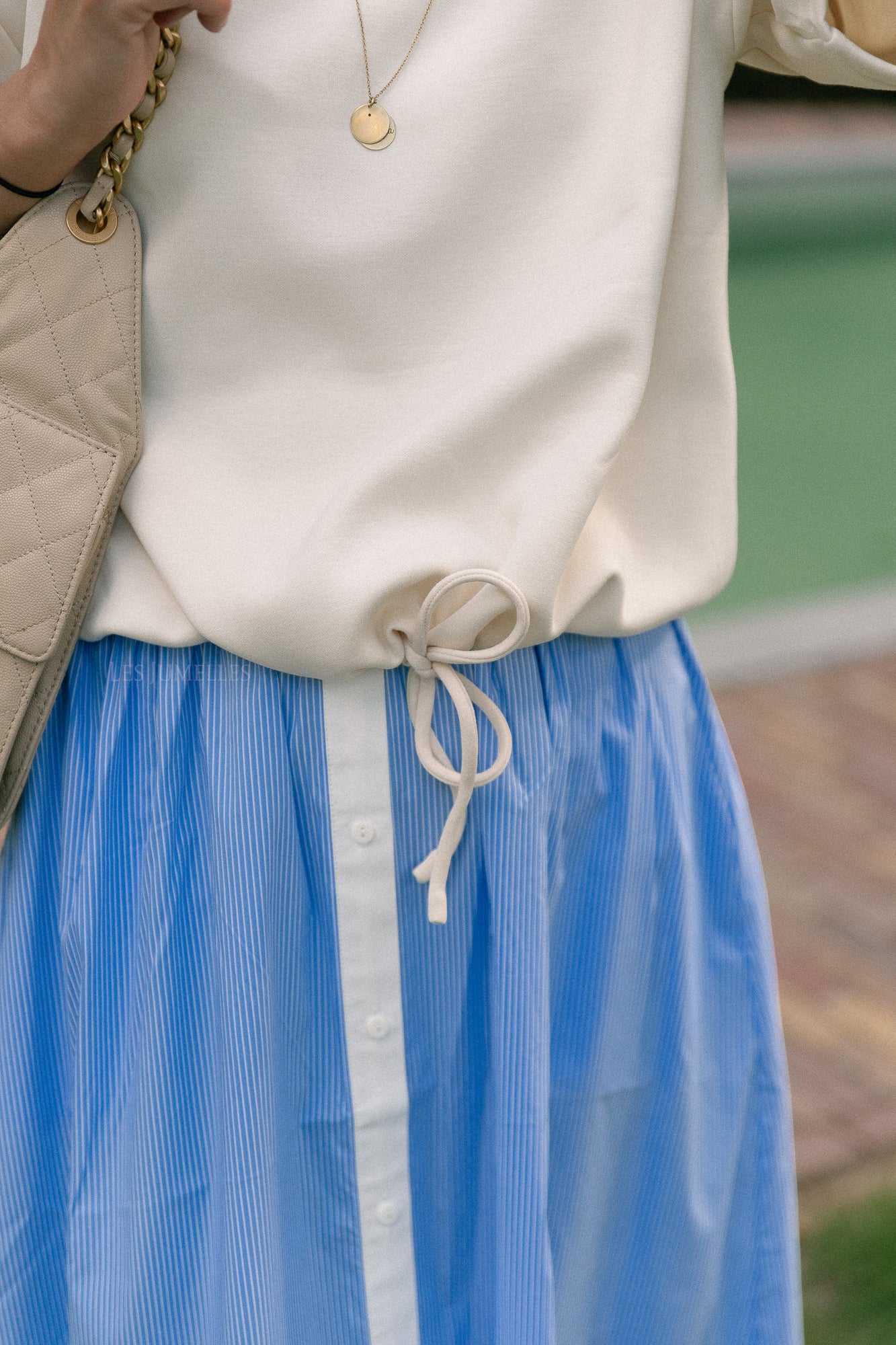 YASAbri HW long skirt vista blue/star white
