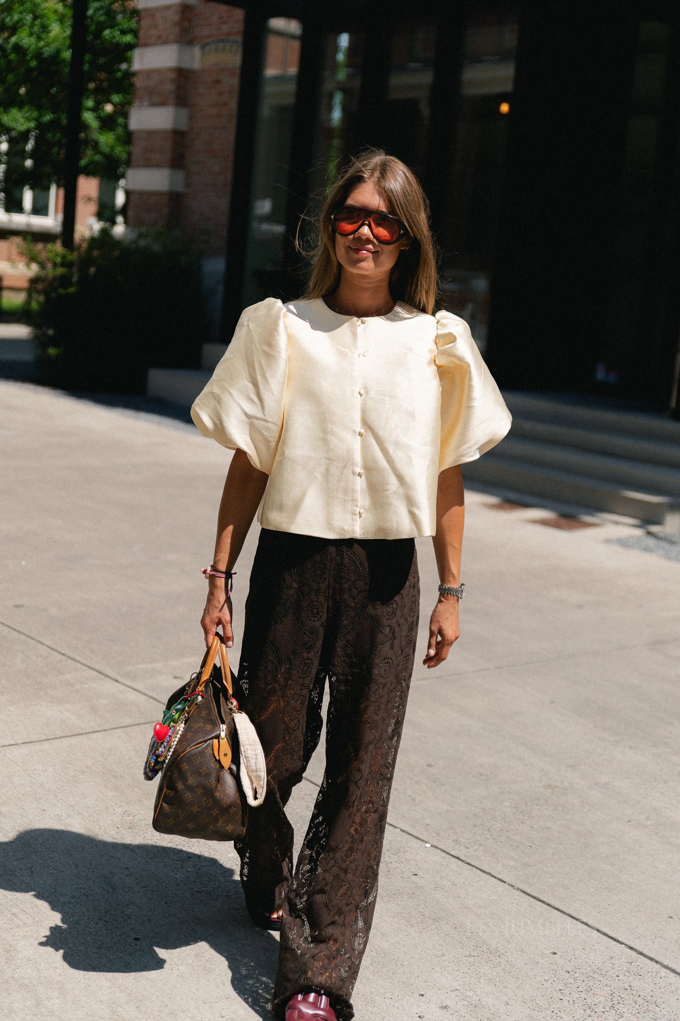 YASAlmi HW scarf lace pant coffee bean