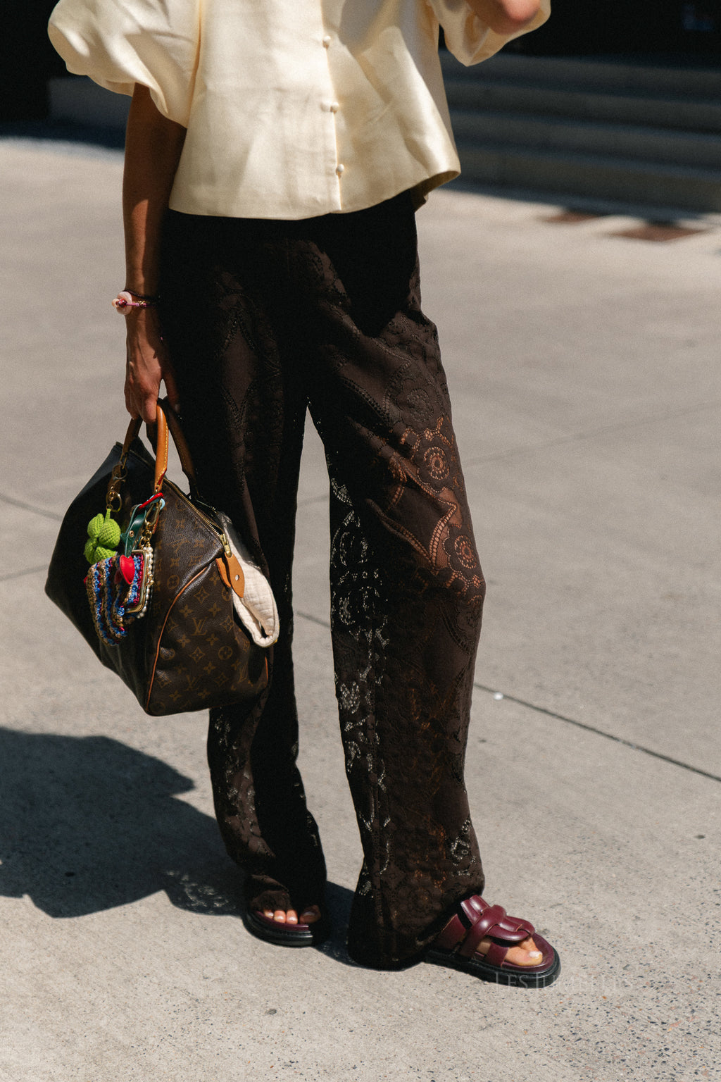 YASAlmi HW scarf lace pant coffee bean