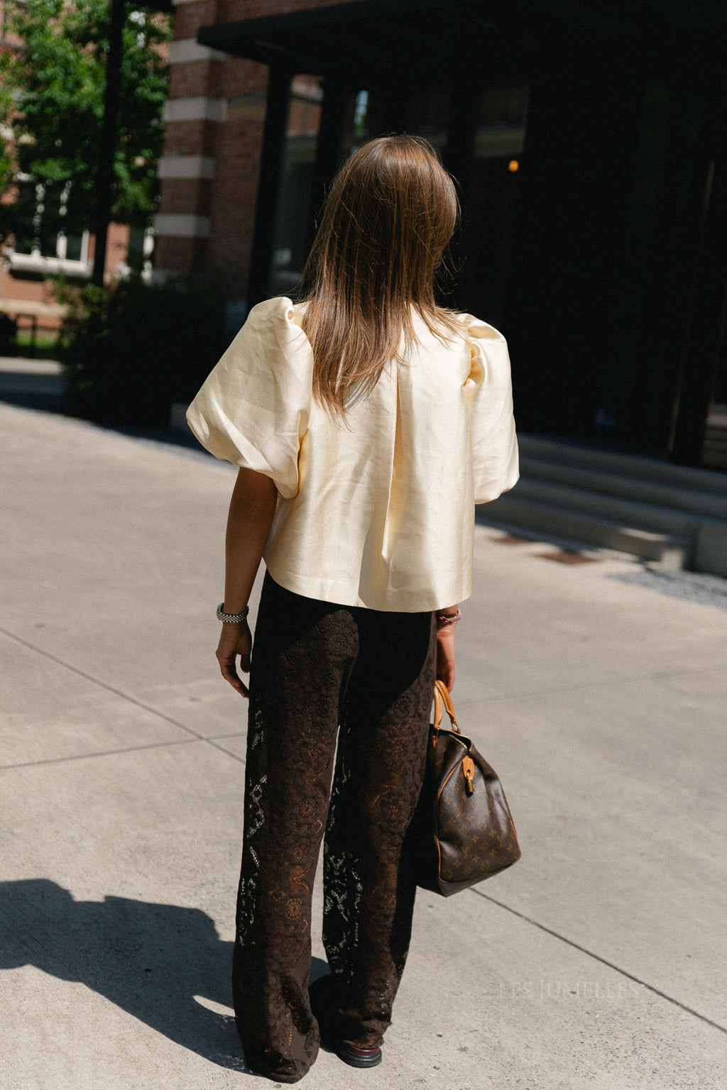 YASAlmi HW scarf lace pant coffee bean
