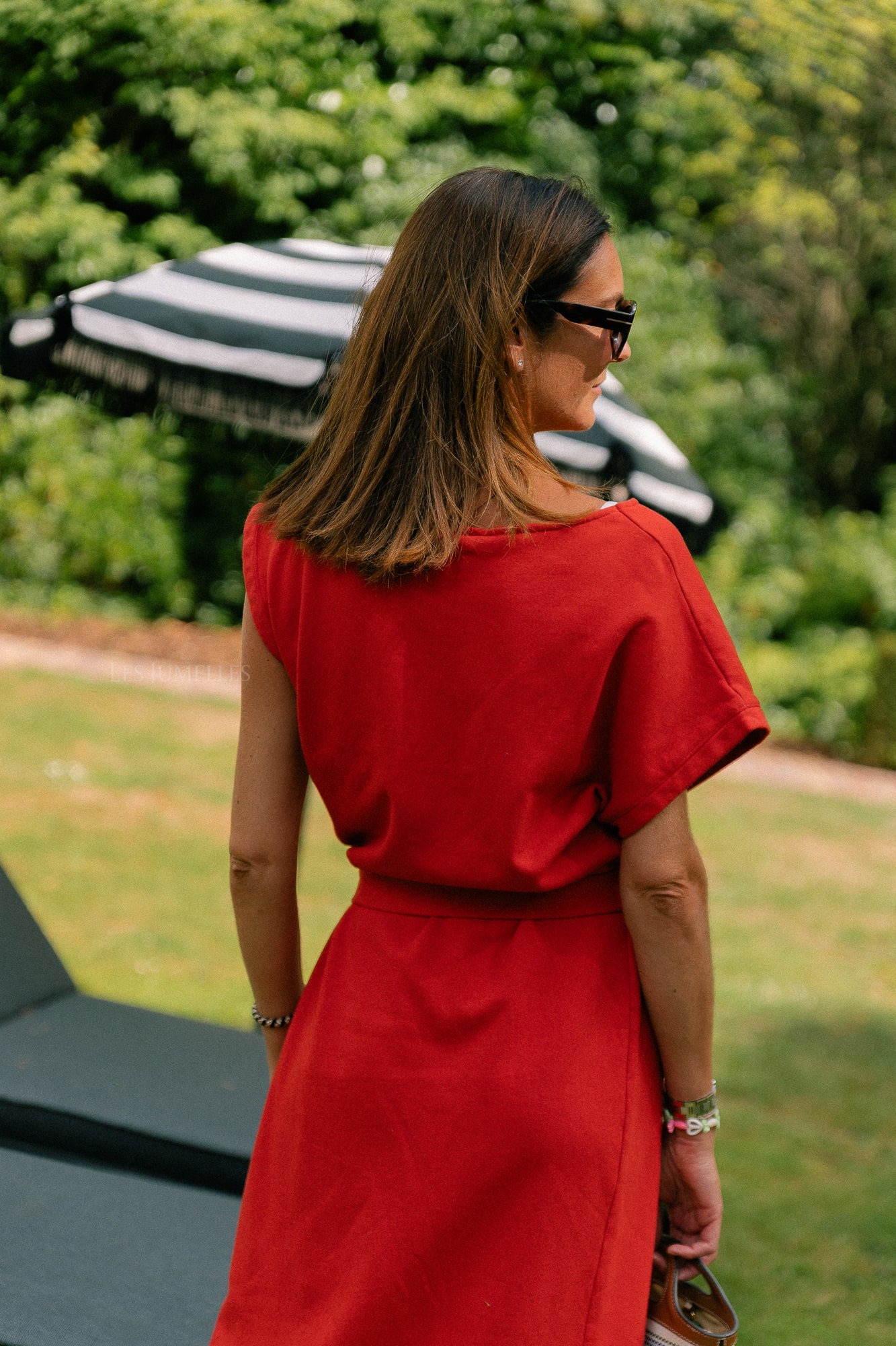 Freya long dress mandarin red