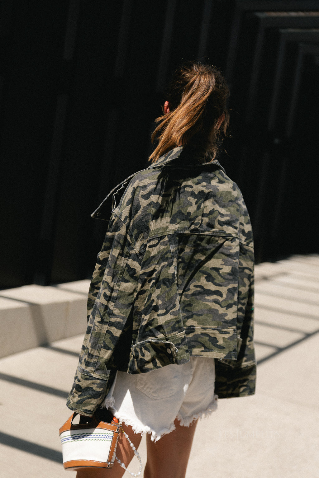 Sarah denim jack camouflage print