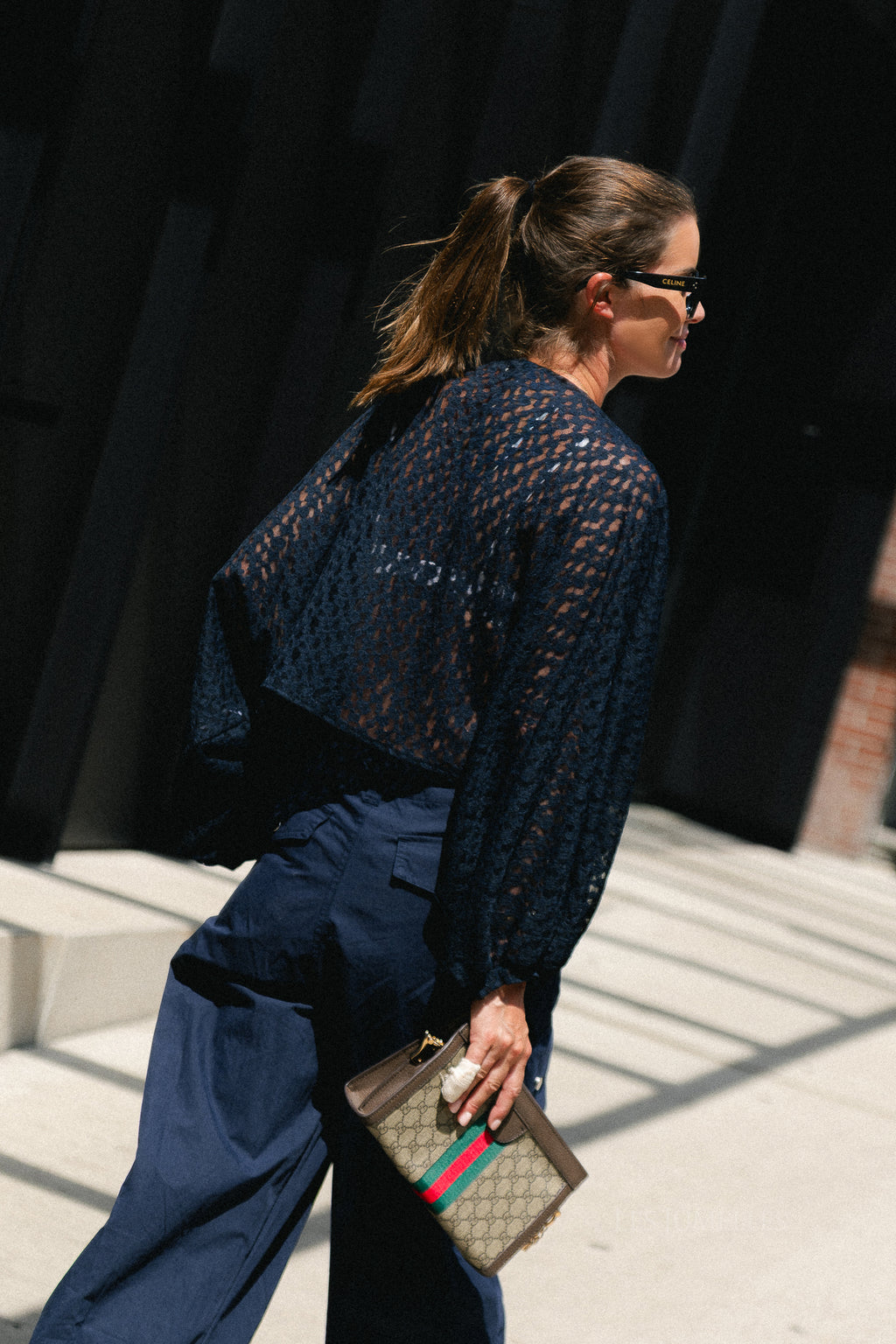 Monica lace blouse navy