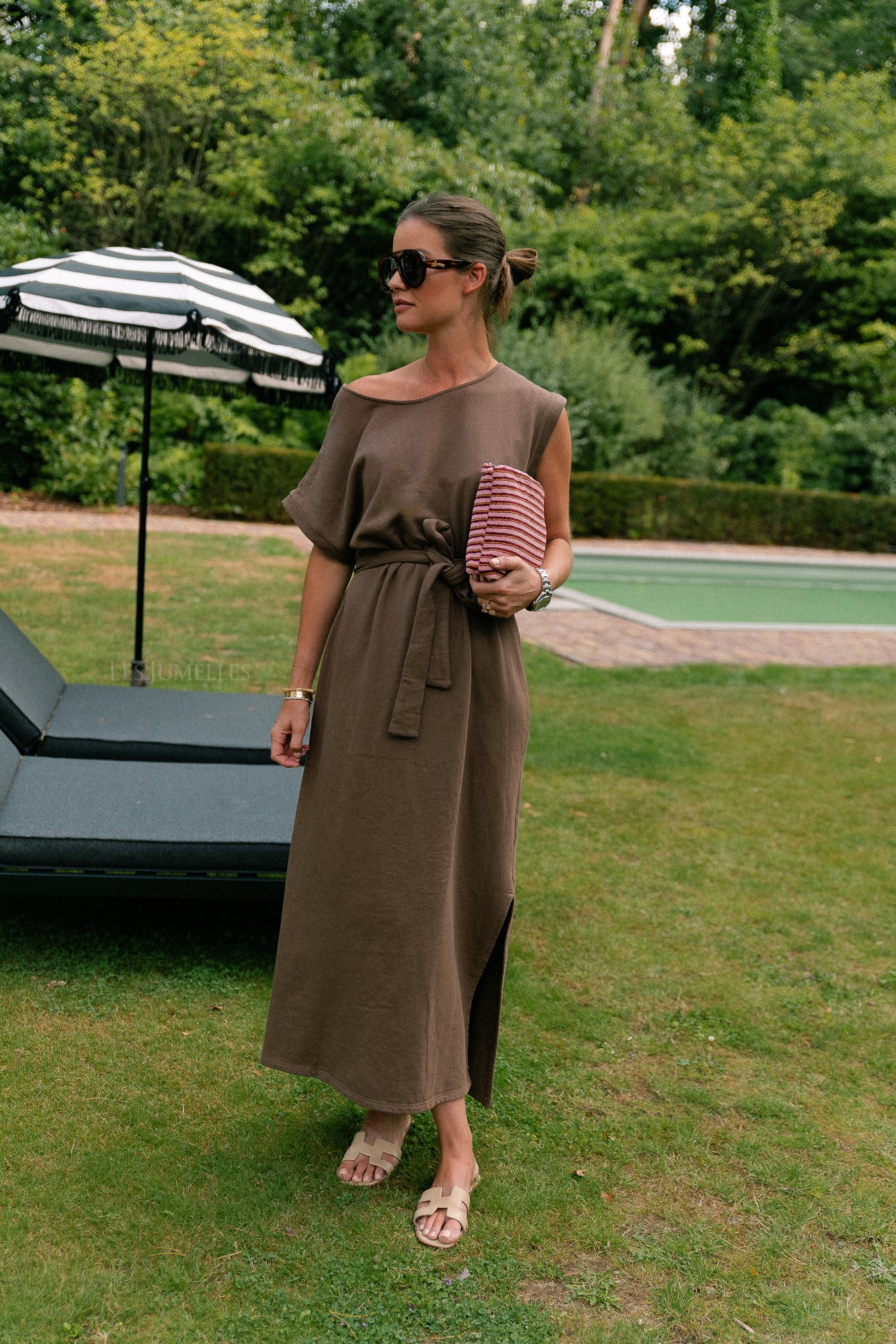 Freya long dress brown