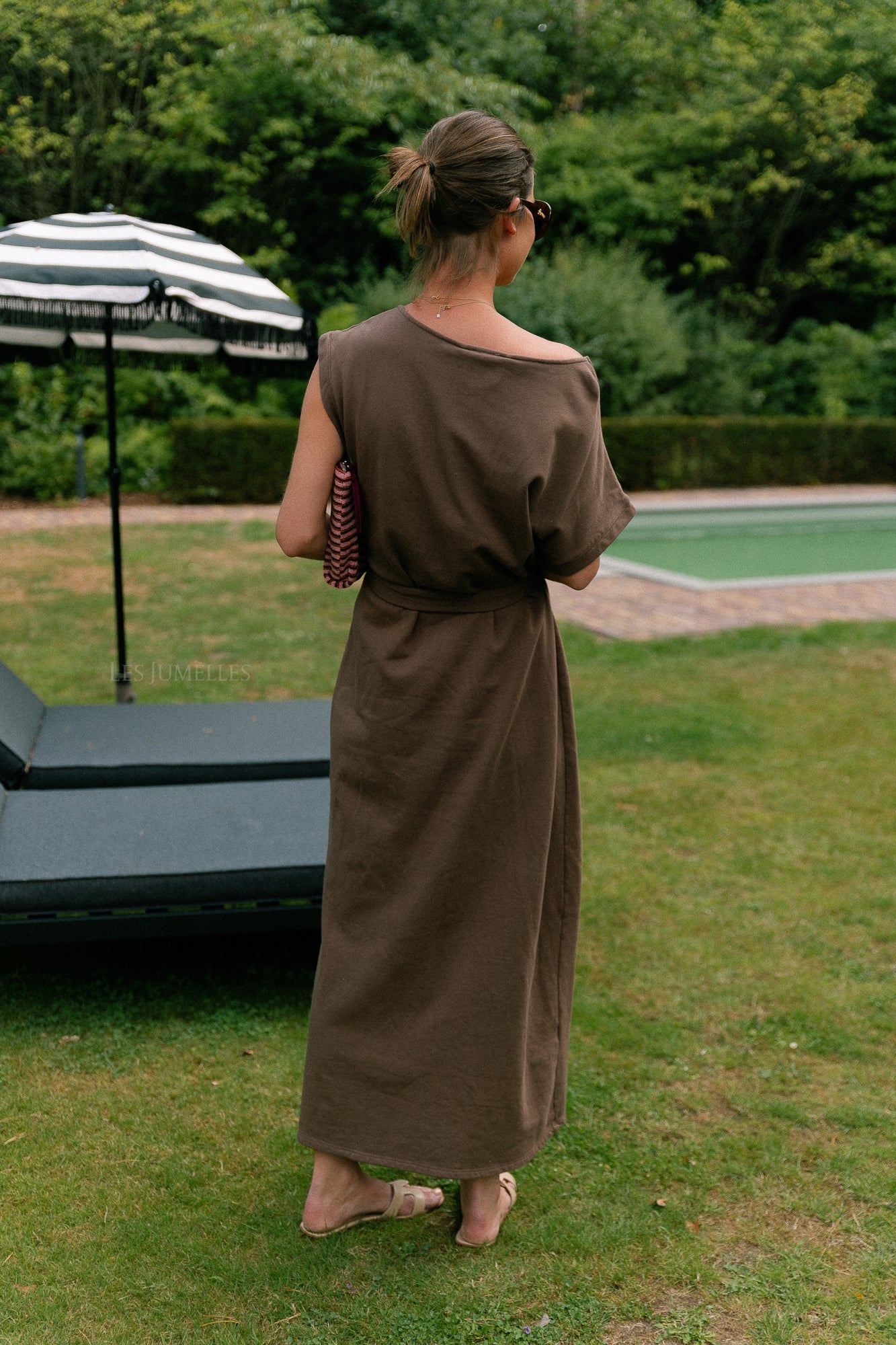 Freya long dress brown