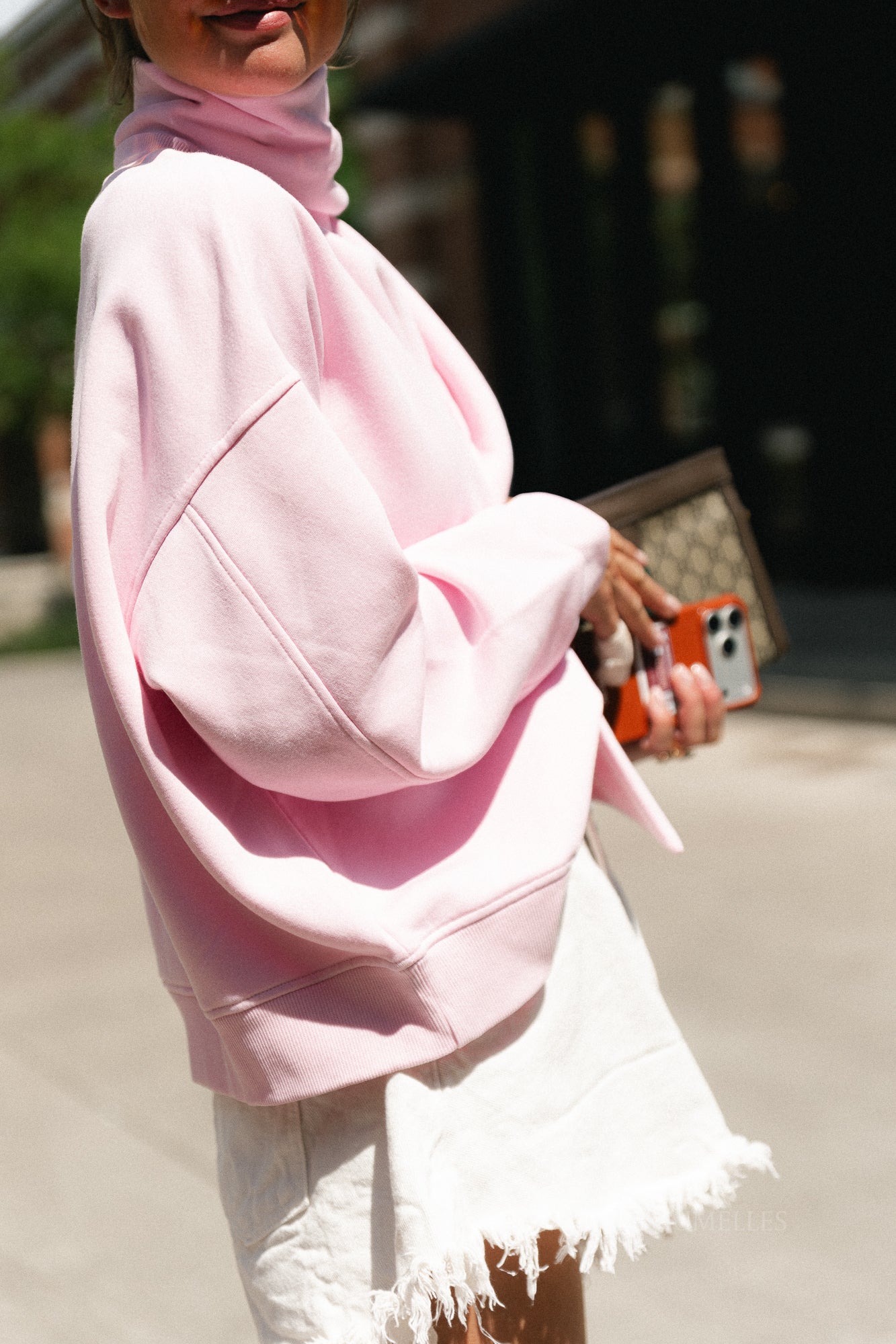 OBJArina LS tie sweatshirt roseate spoonbill