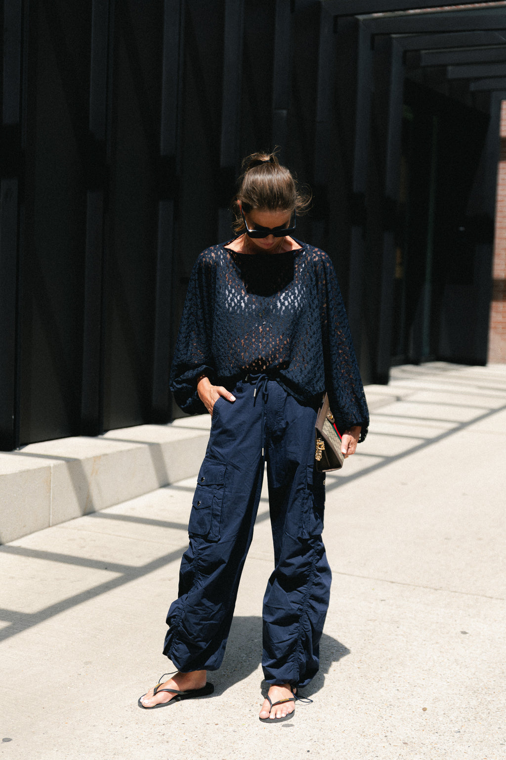 Monica lace blouse navy