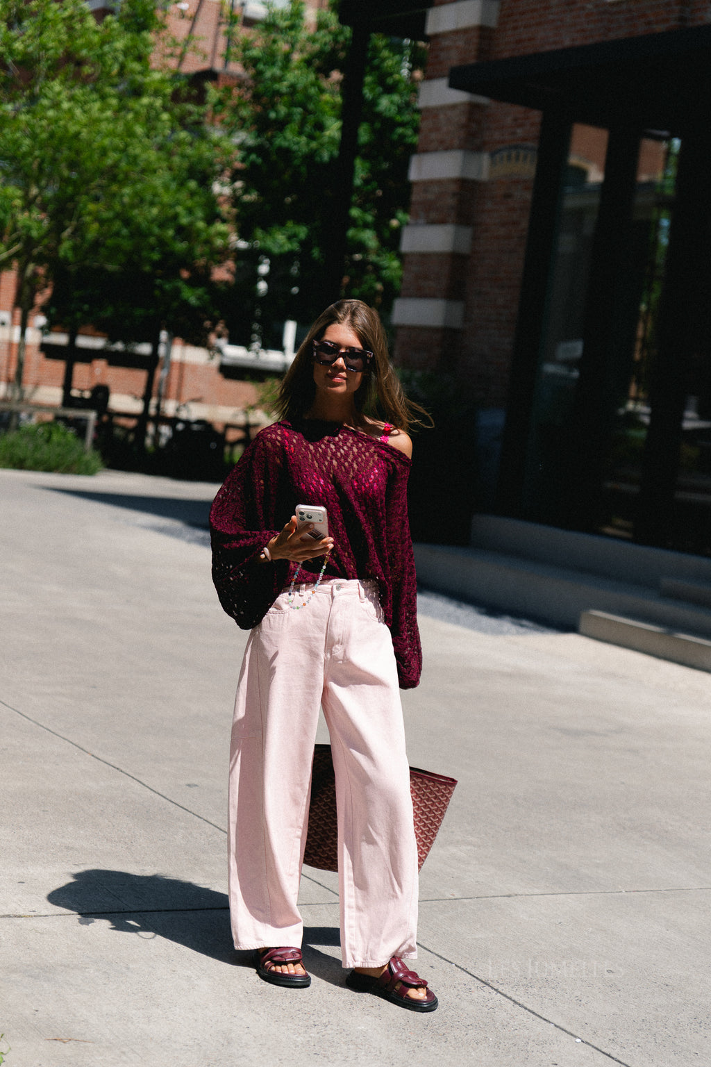 Monica lace blouse burgundy