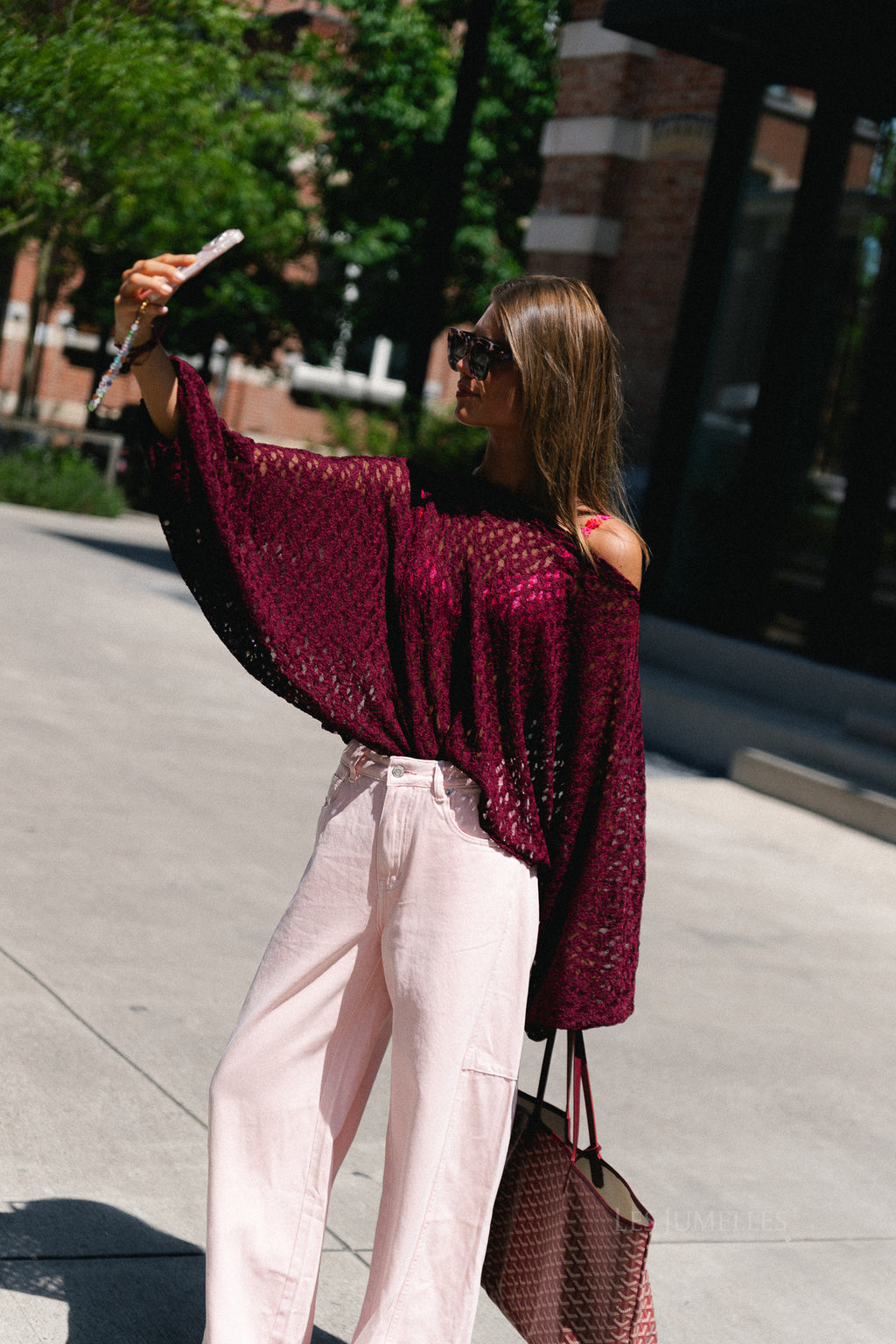 Monica lace blouse burgundy