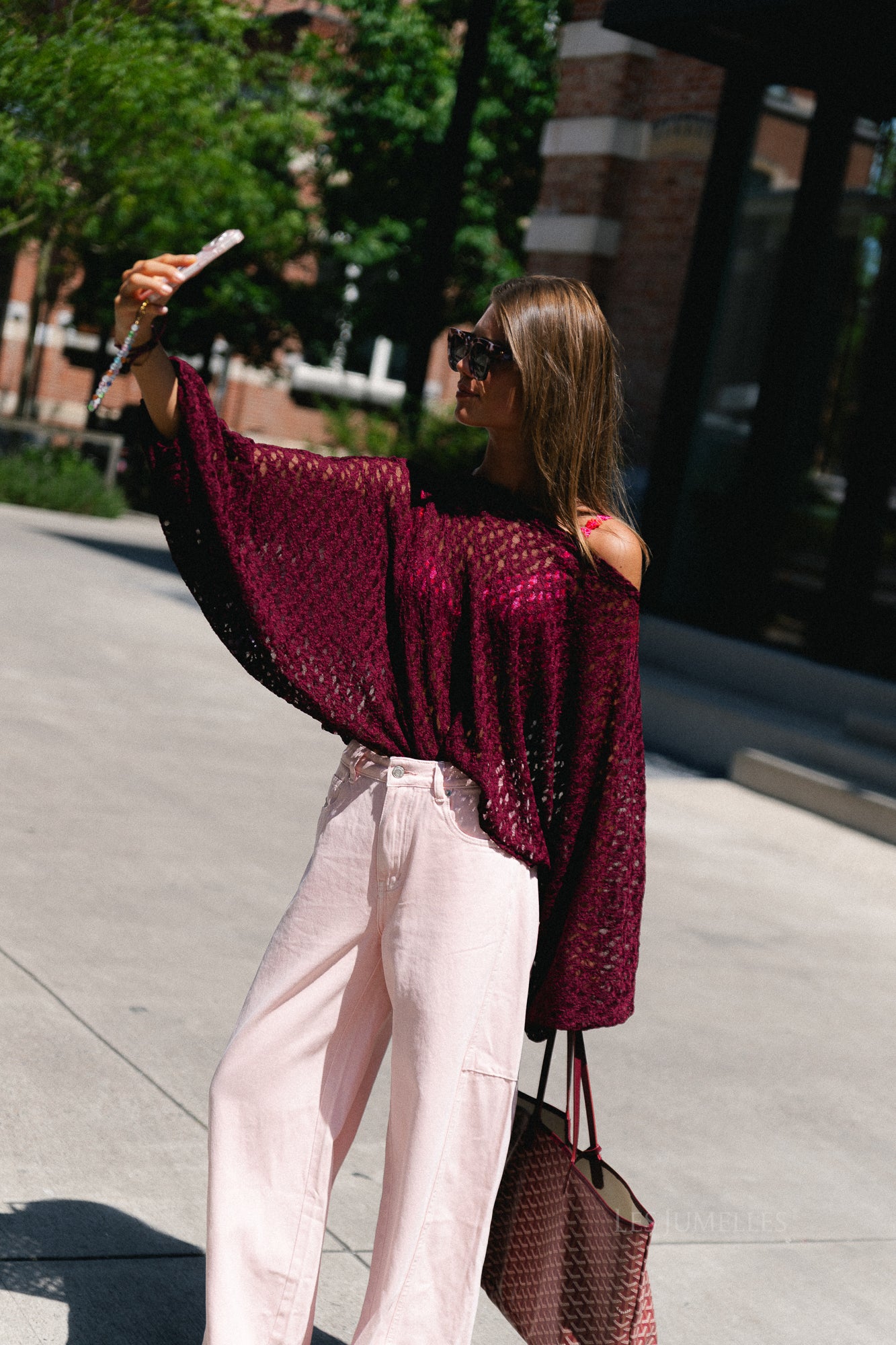 Monica lace blouse burgundy