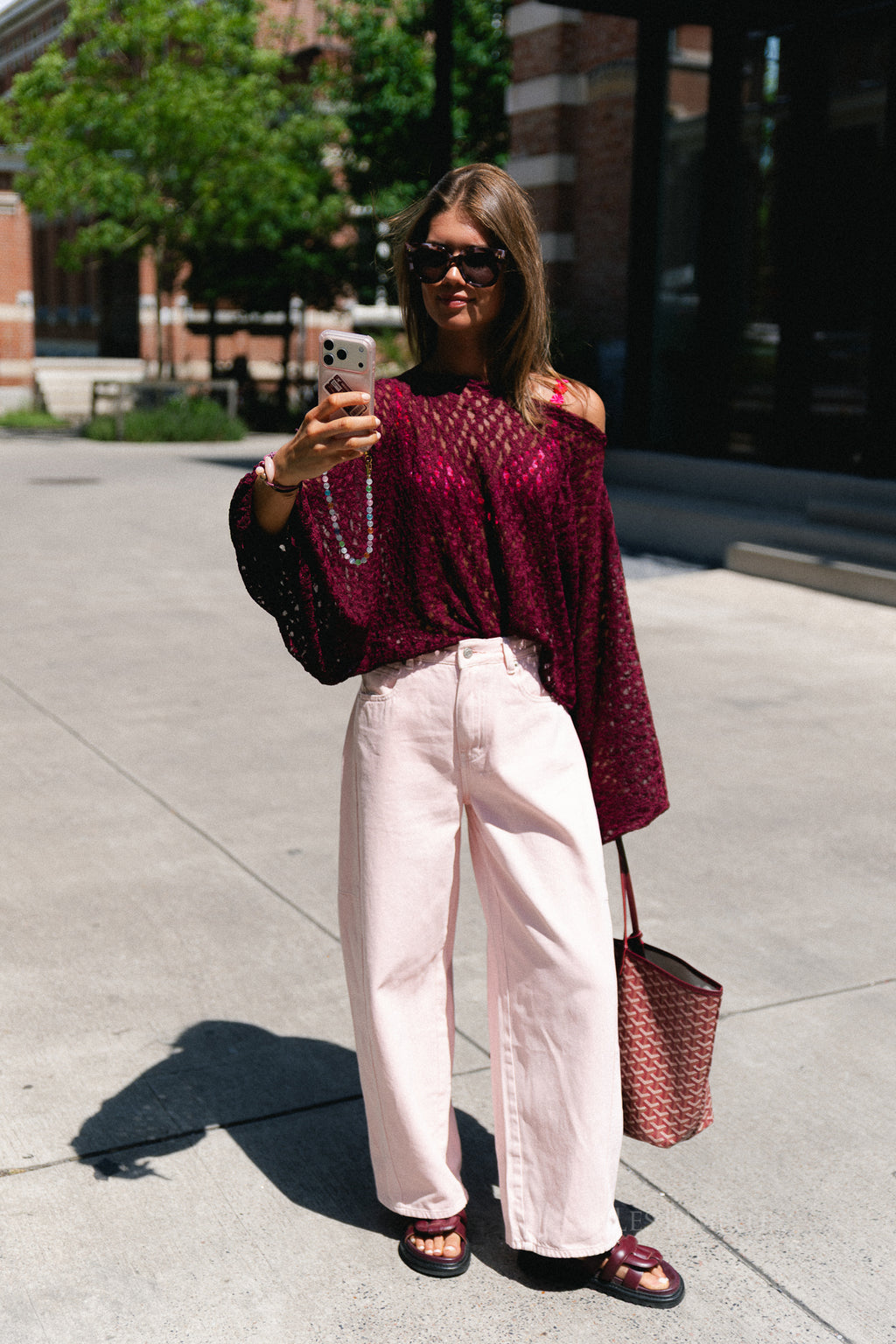 Monica lace blouse burgundy
