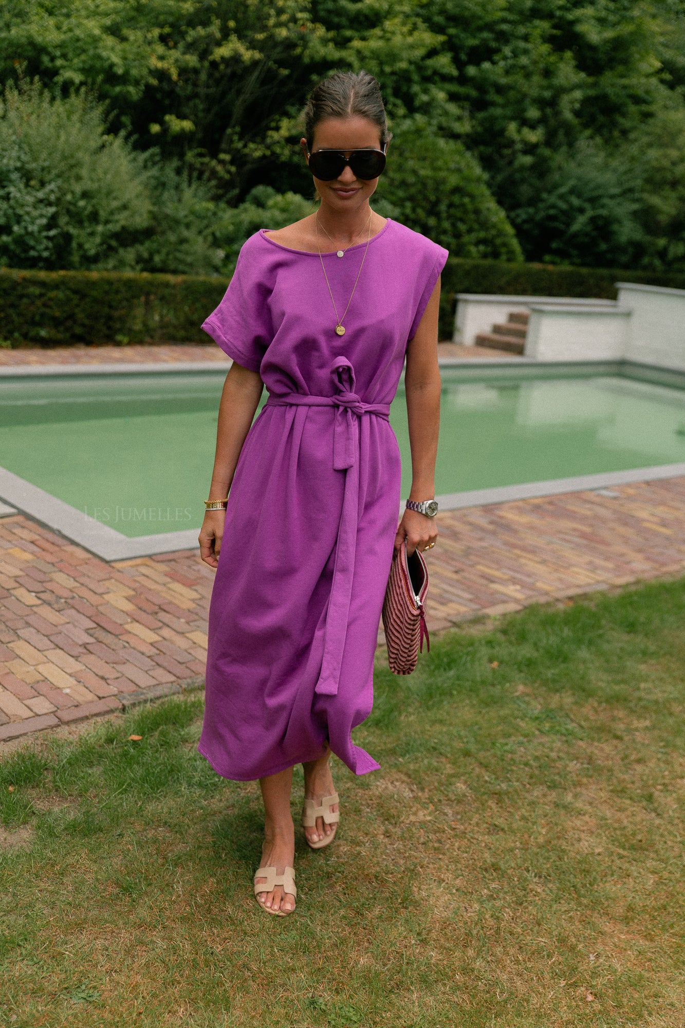Freya long dress magenta