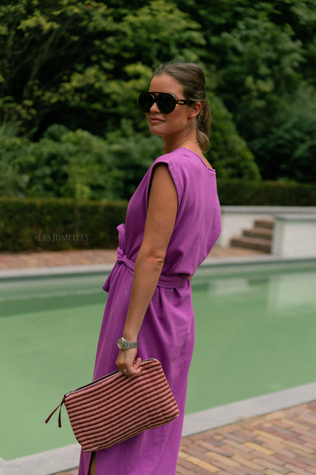 Freya long dress magenta