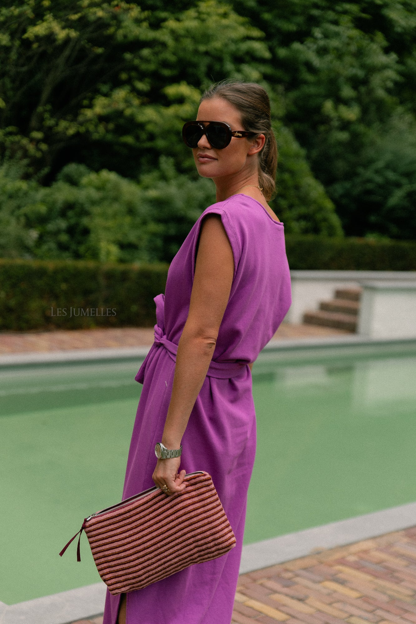 Freya long dress magenta