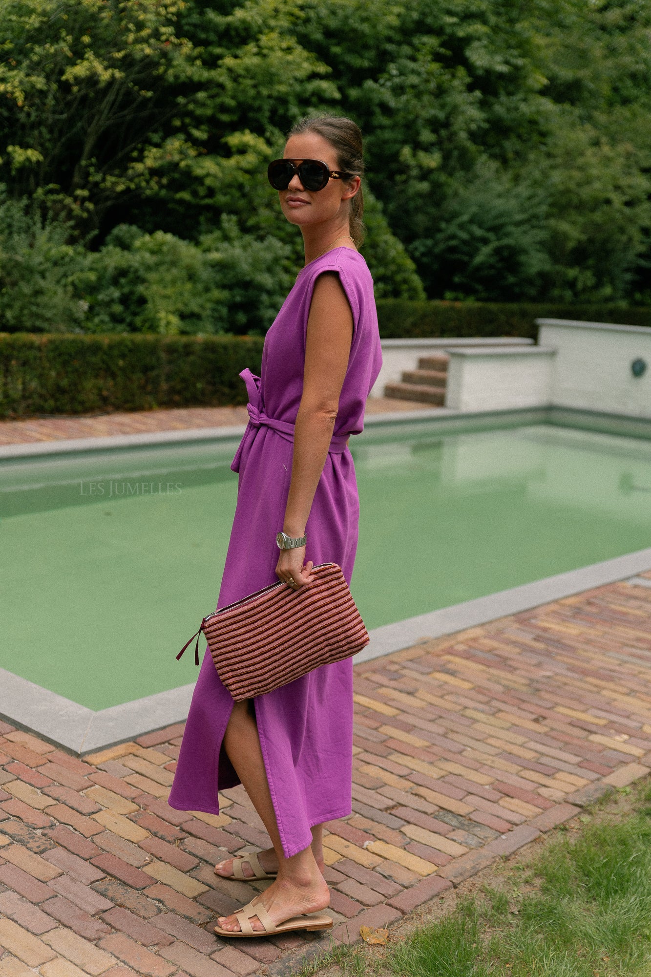 Freya long dress magenta