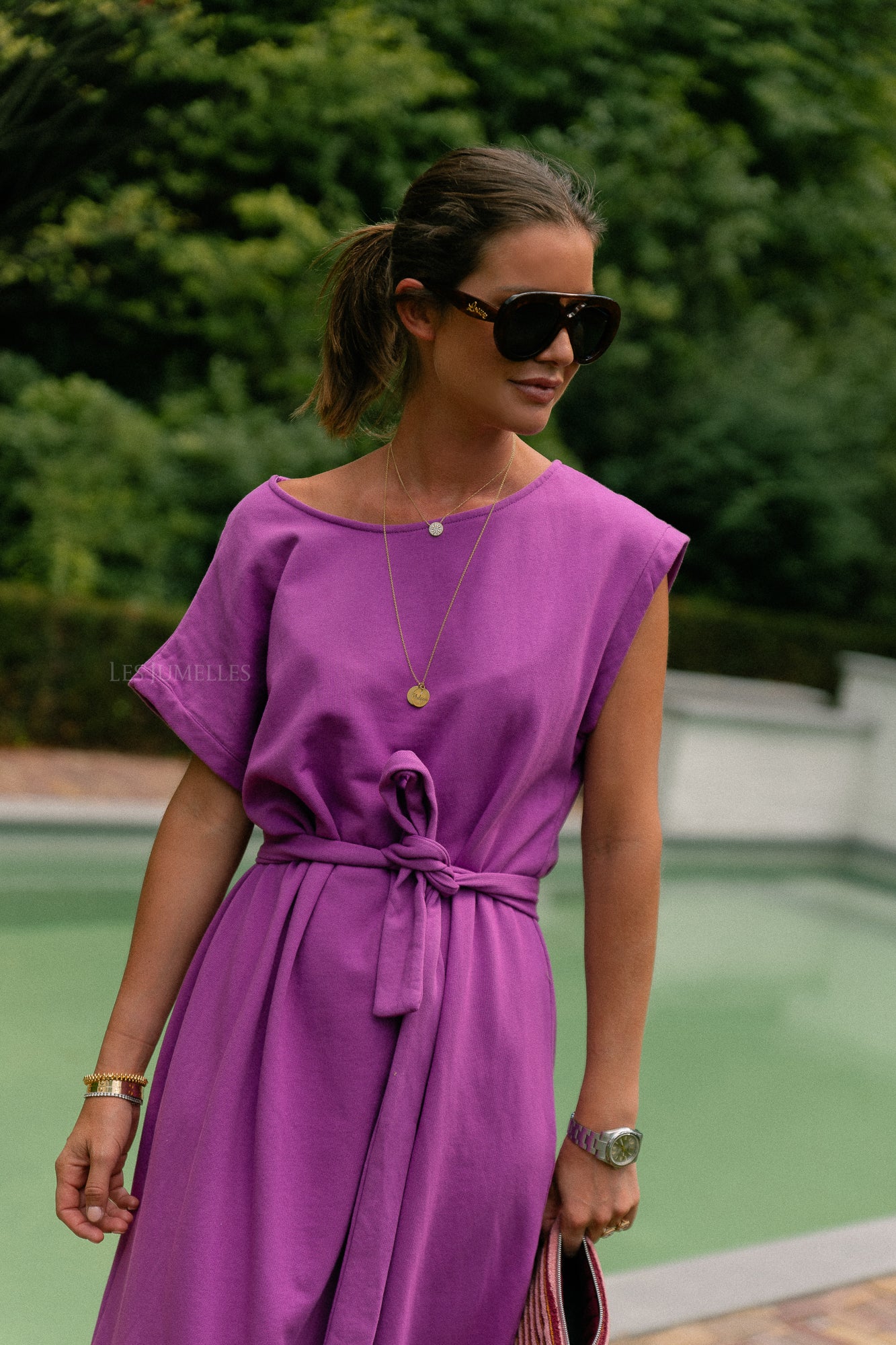 Freya long dress magenta