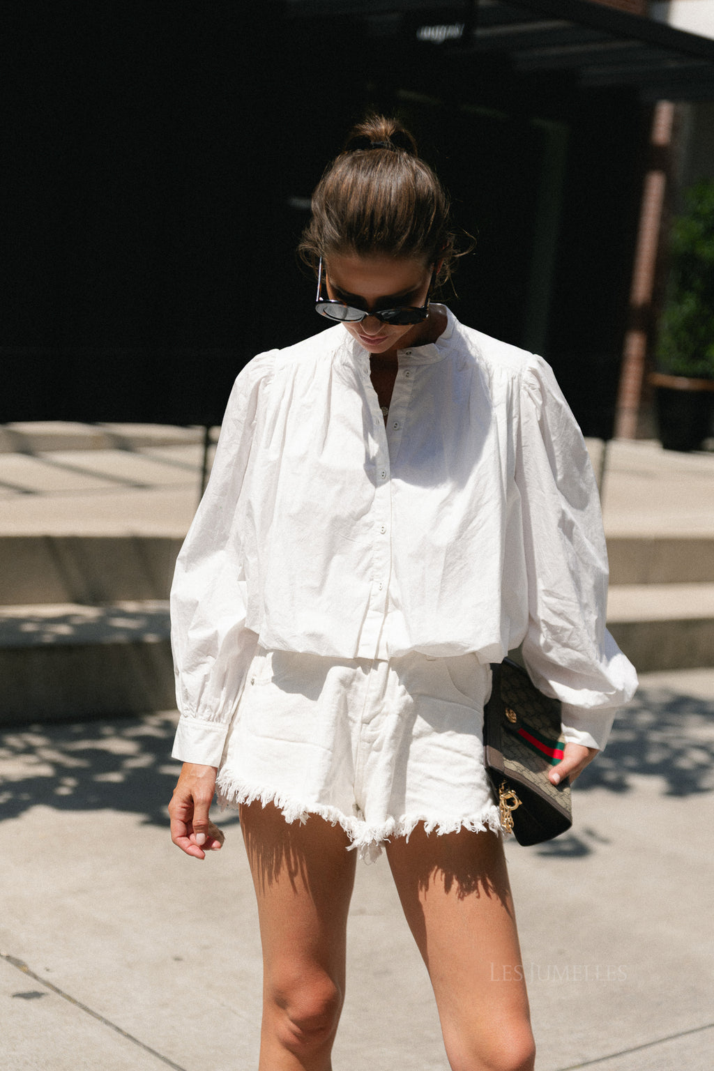YASCilva LS short shirt star white