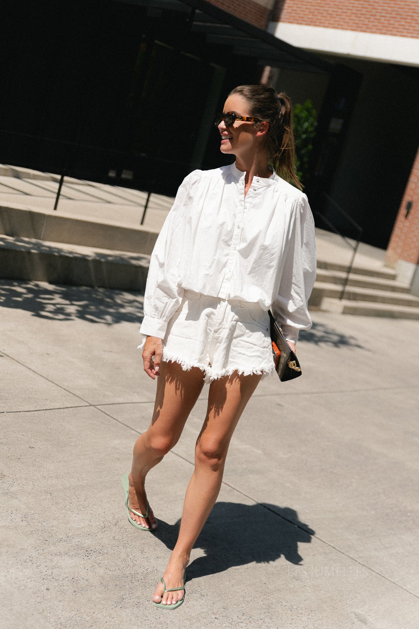 YASCilva LS short shirt star white