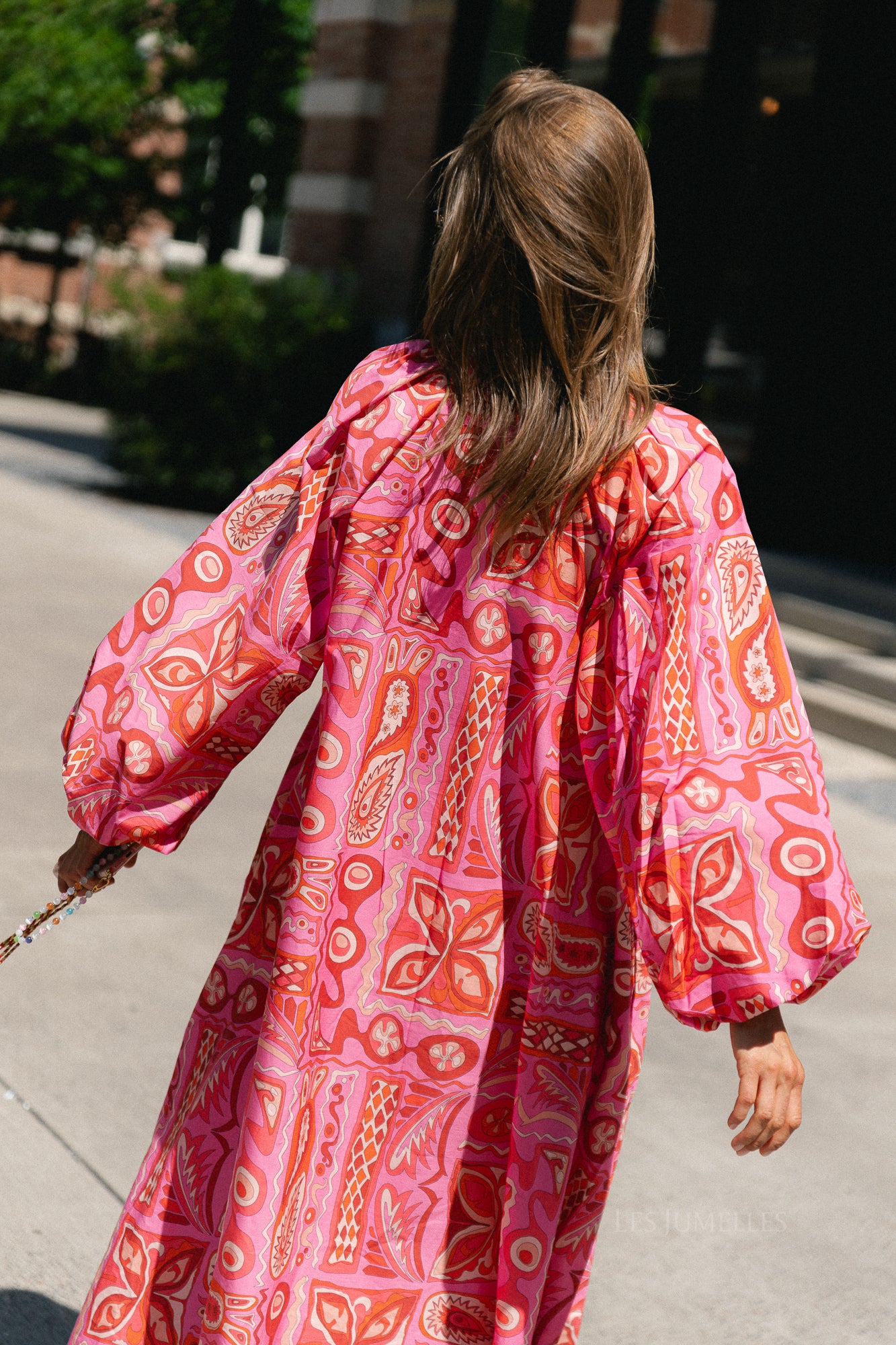 Brigitte dress seventies print fuchsia