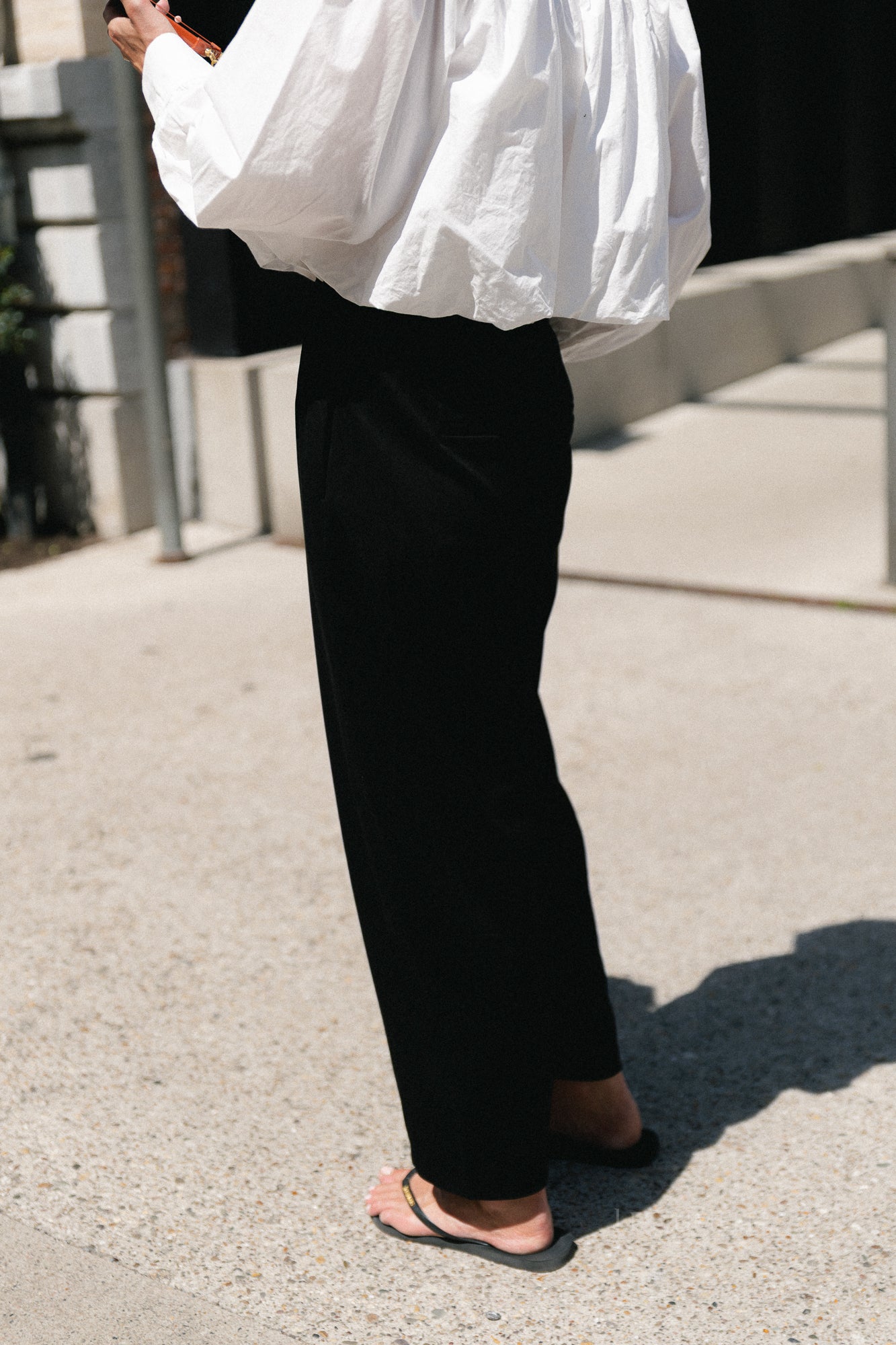 OBJLisa HW ankle barrel pant black