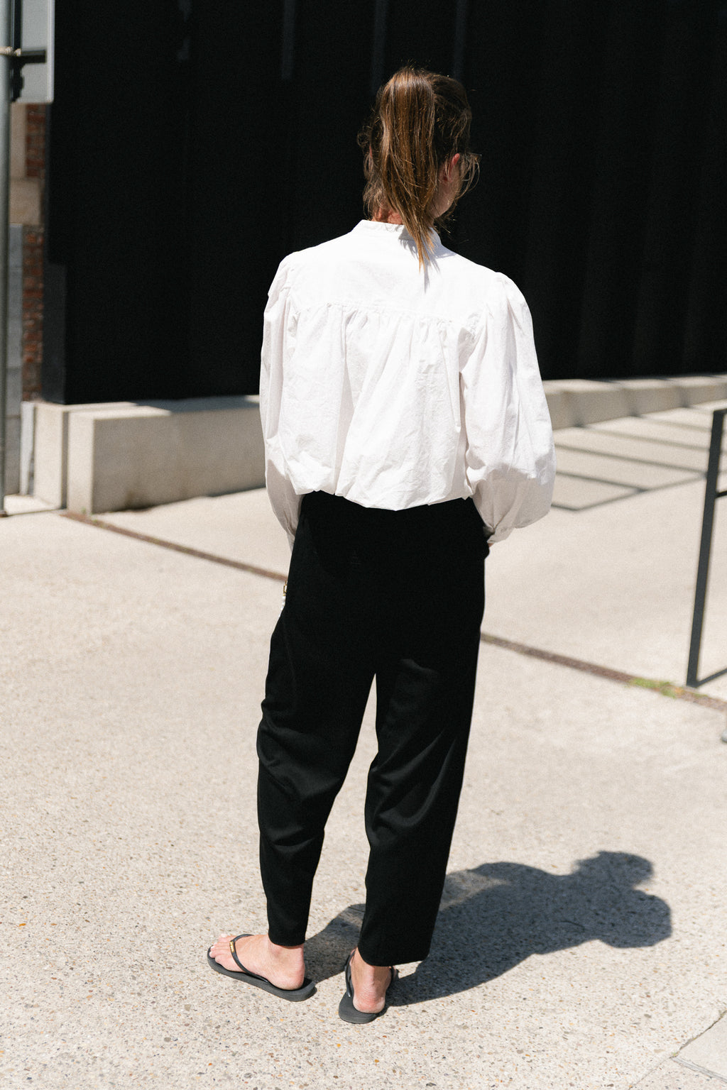 OBJLisa HW ankle barrel pant black