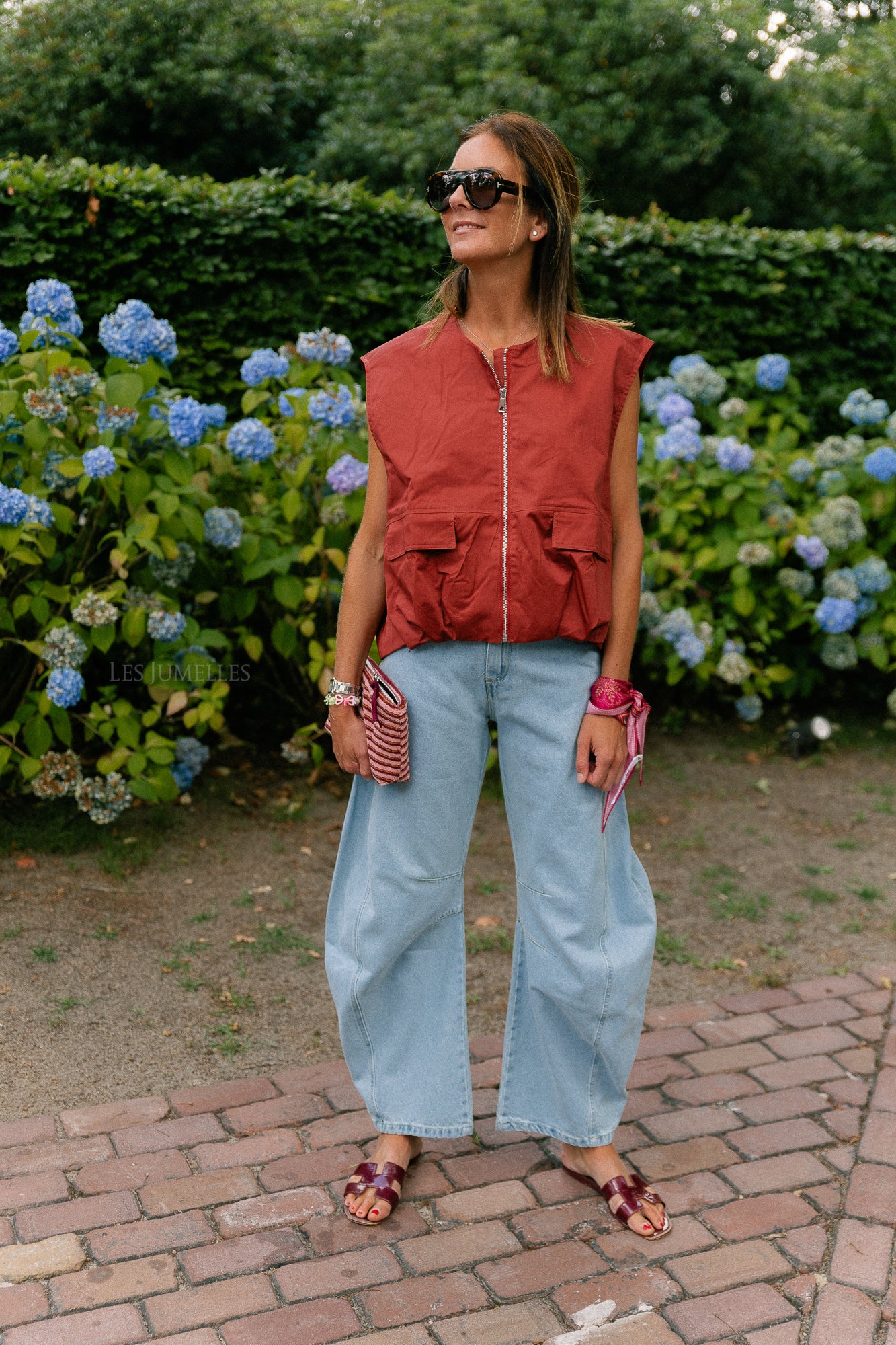 Hazel utility vest mahogany