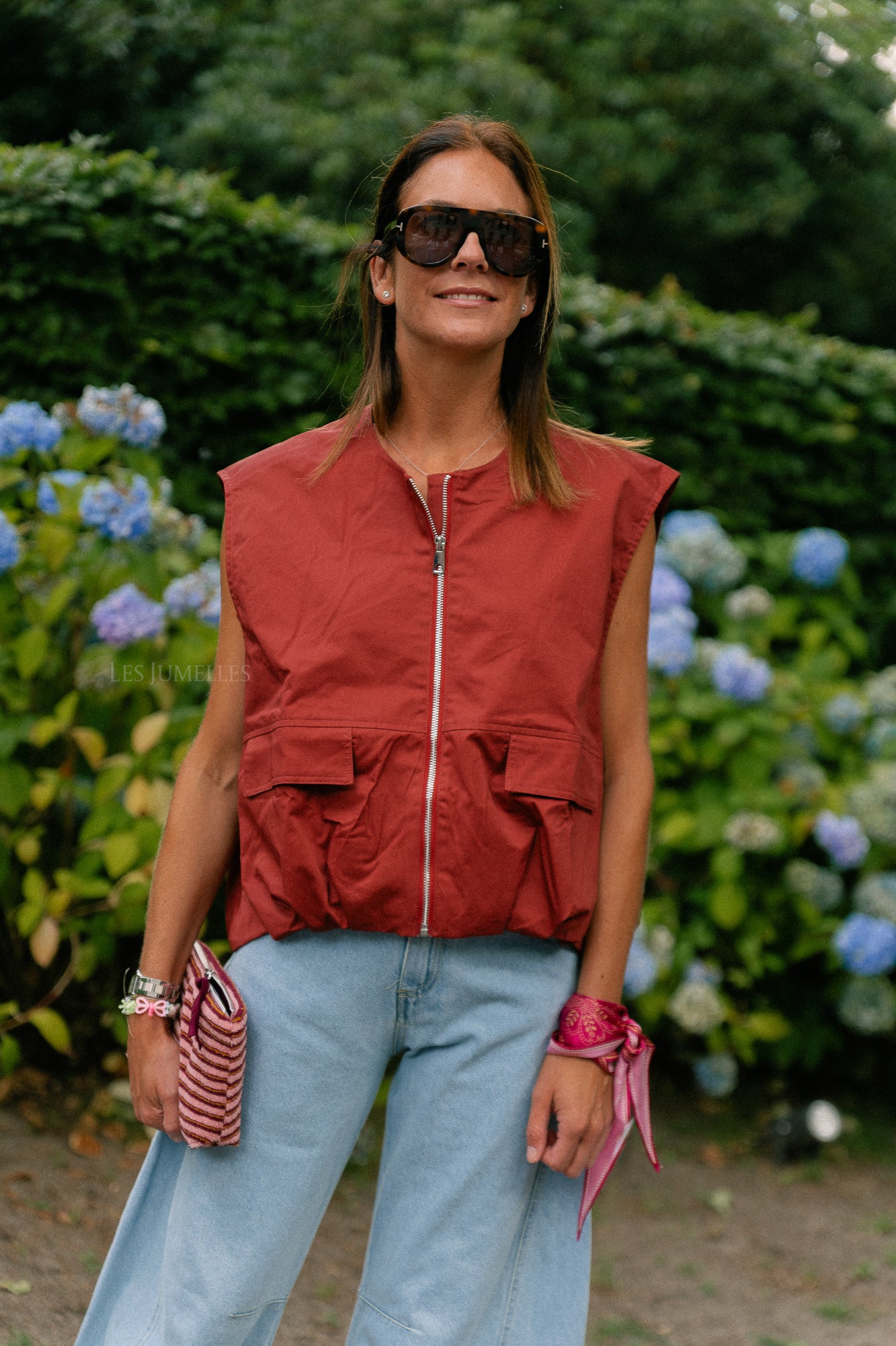 Hazel utility vest mahogany