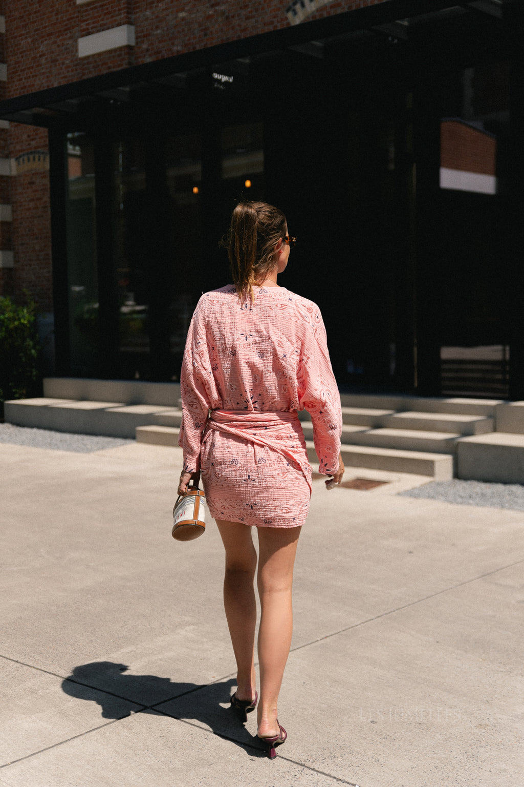 Lauren paisley print wrap dress old rose