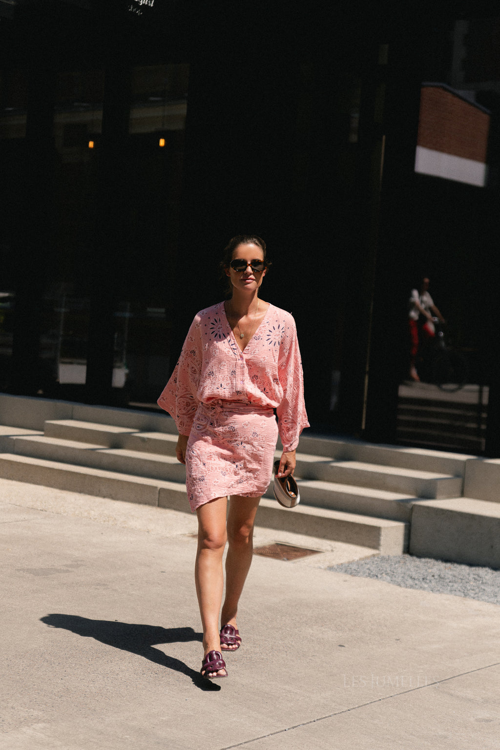Lauren paisley print wrap dress old rose