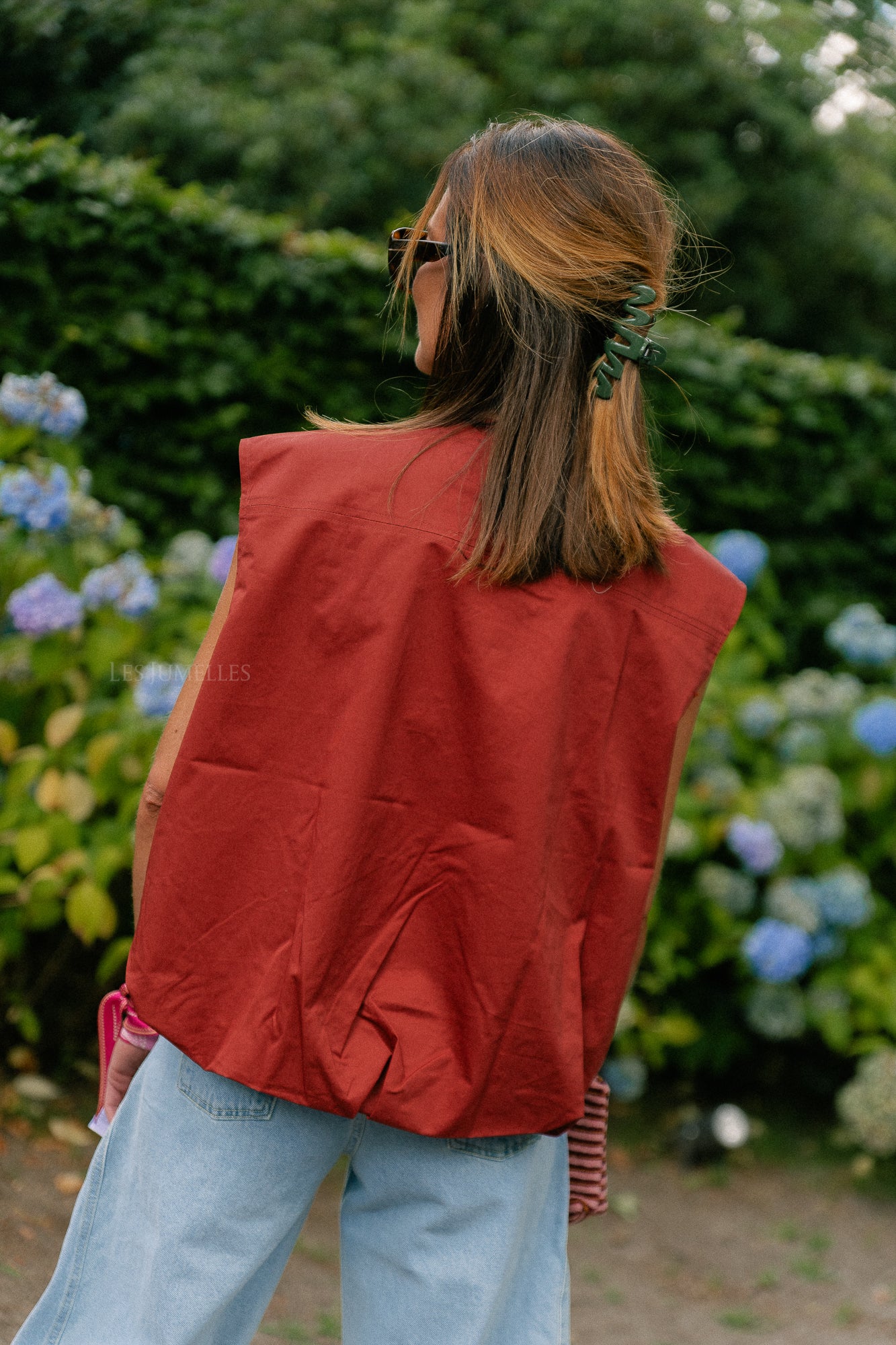 Hazel utility vest mahogany