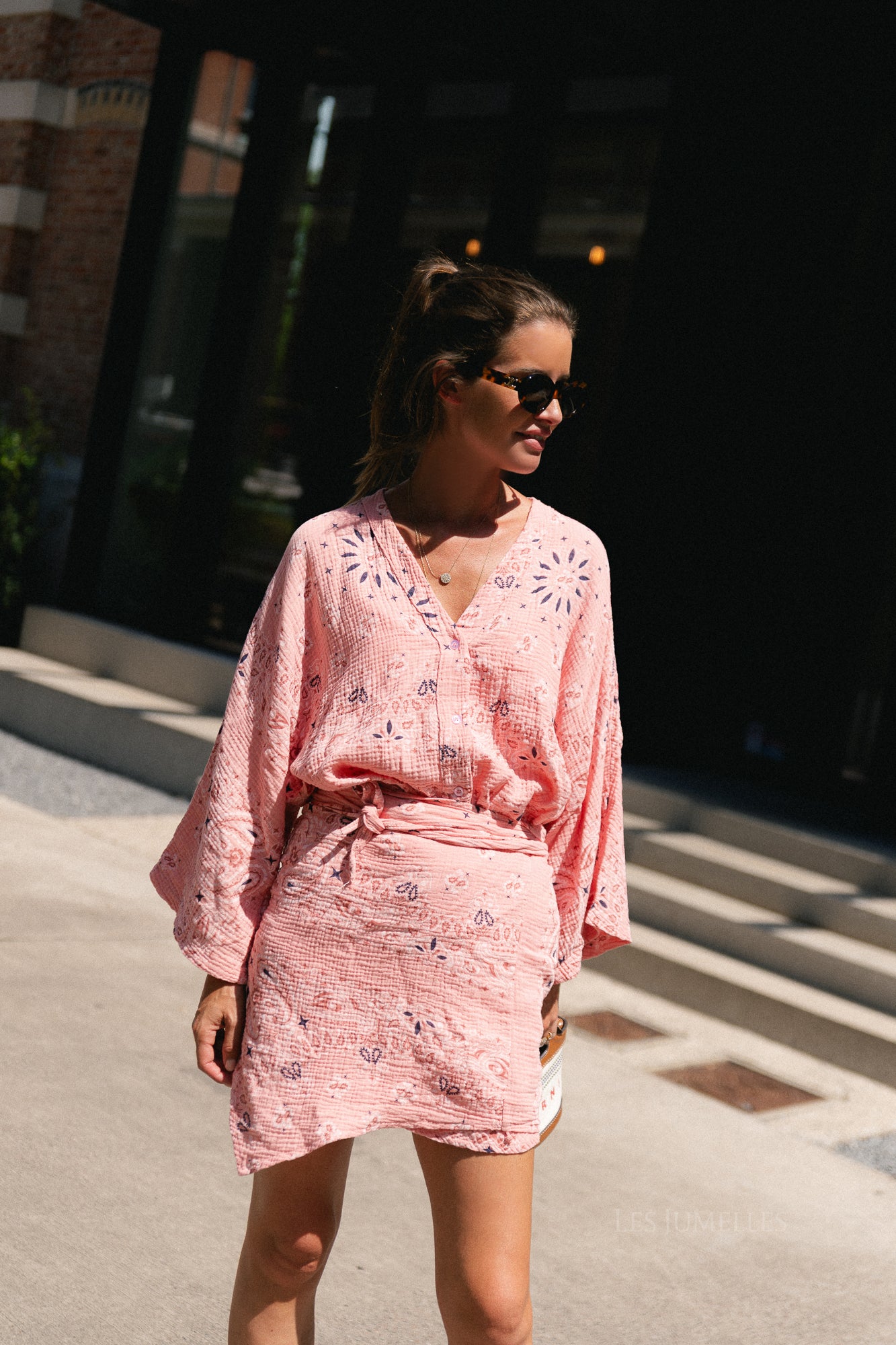 Lauren paisley print wrap dress old rose