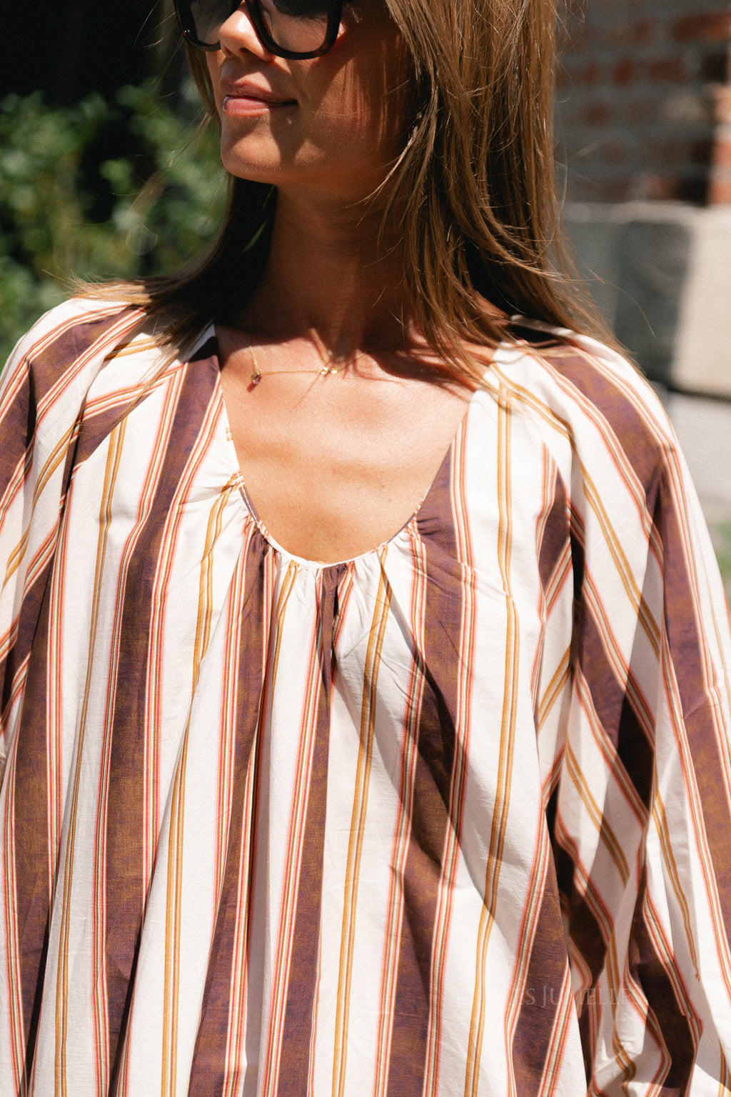 Brigitte dress hot chocolate stripes