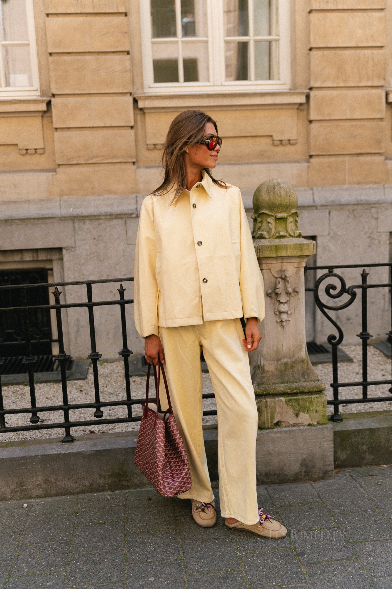 Jodie PU jacket butter yellow