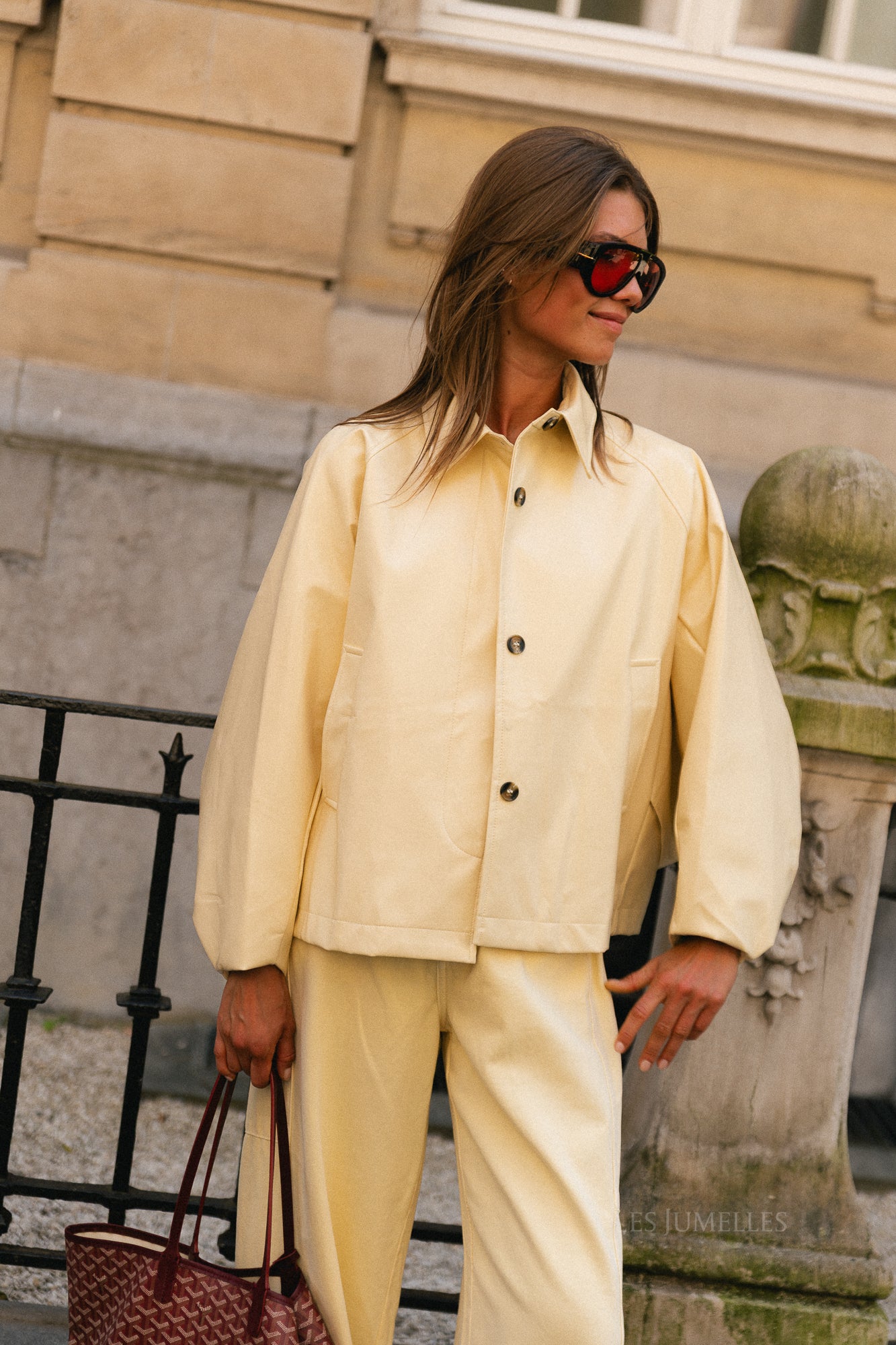 Jodie PU jacket butter yellow