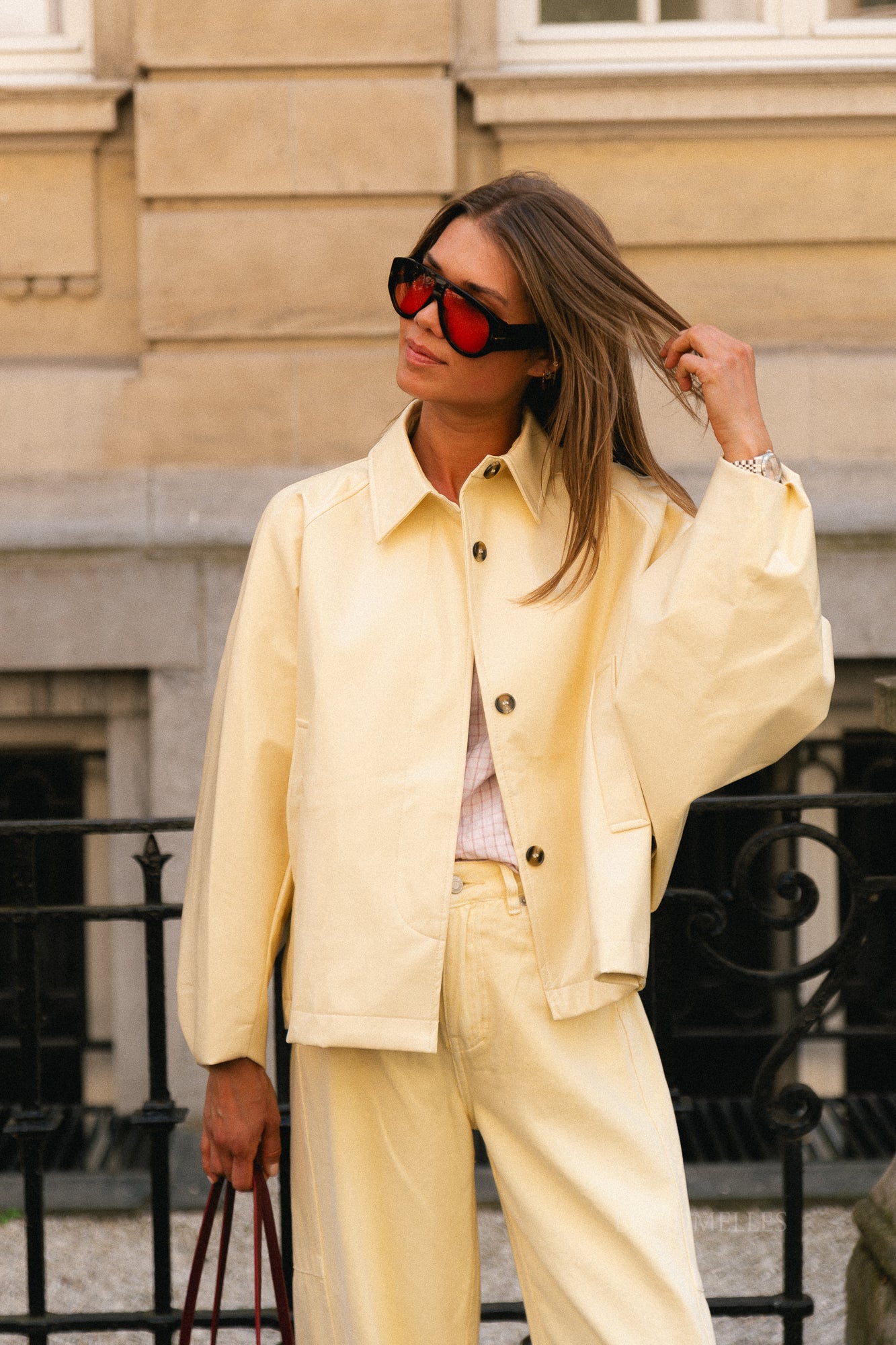 Jodie PU jacket butter yellow