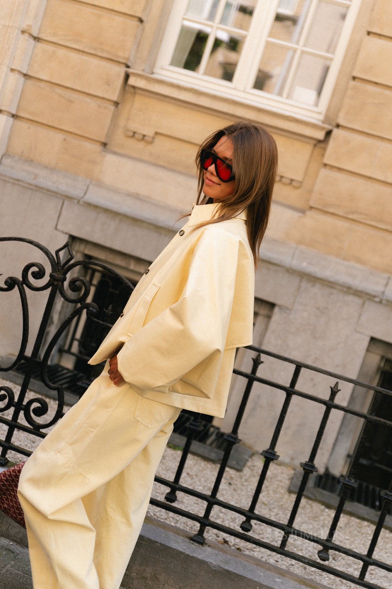 Jodie PU jacket butter yellow
