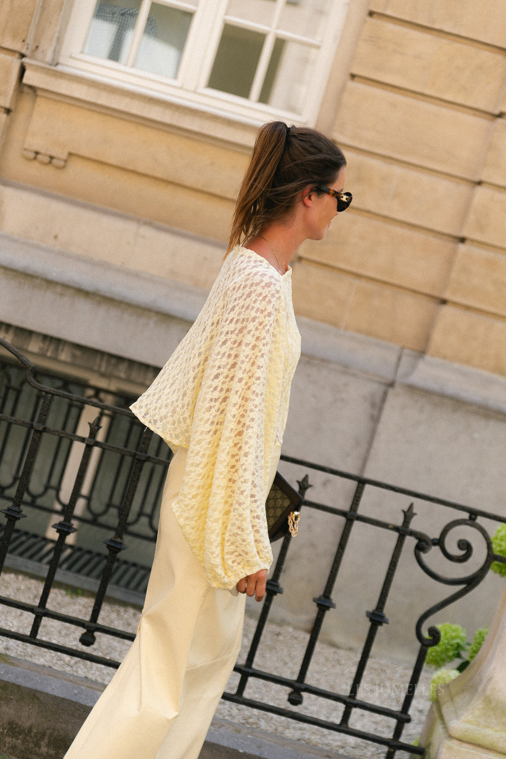 Monica lace blouse light yellow