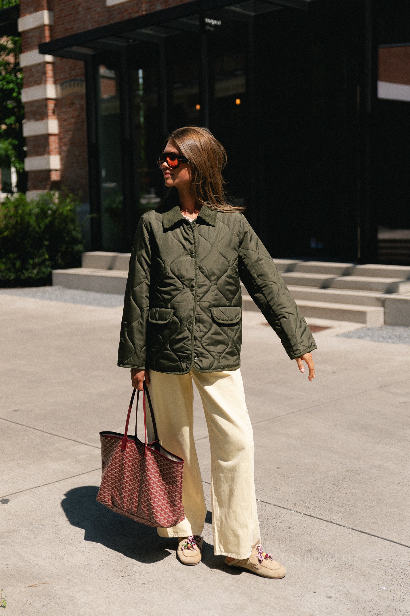 VITate LS quilt detail jacket forest night
