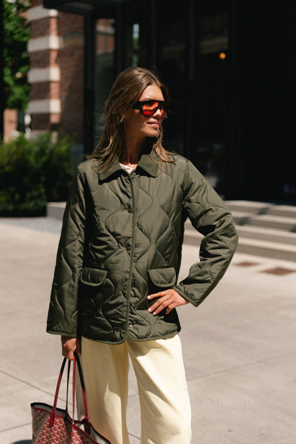 VITate LS quilt detail jacket forest night