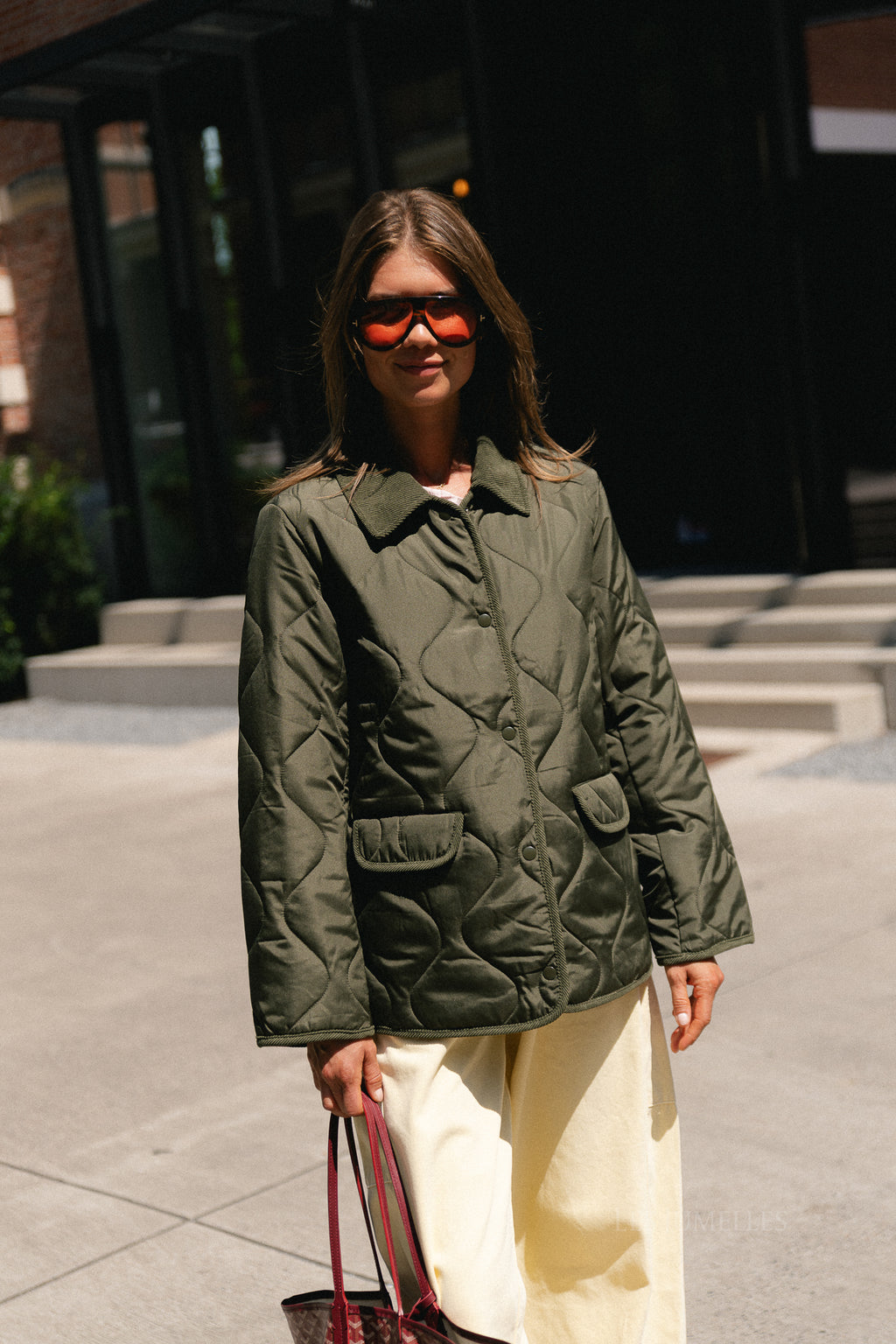 VITate LS quilt detail jacket forest night