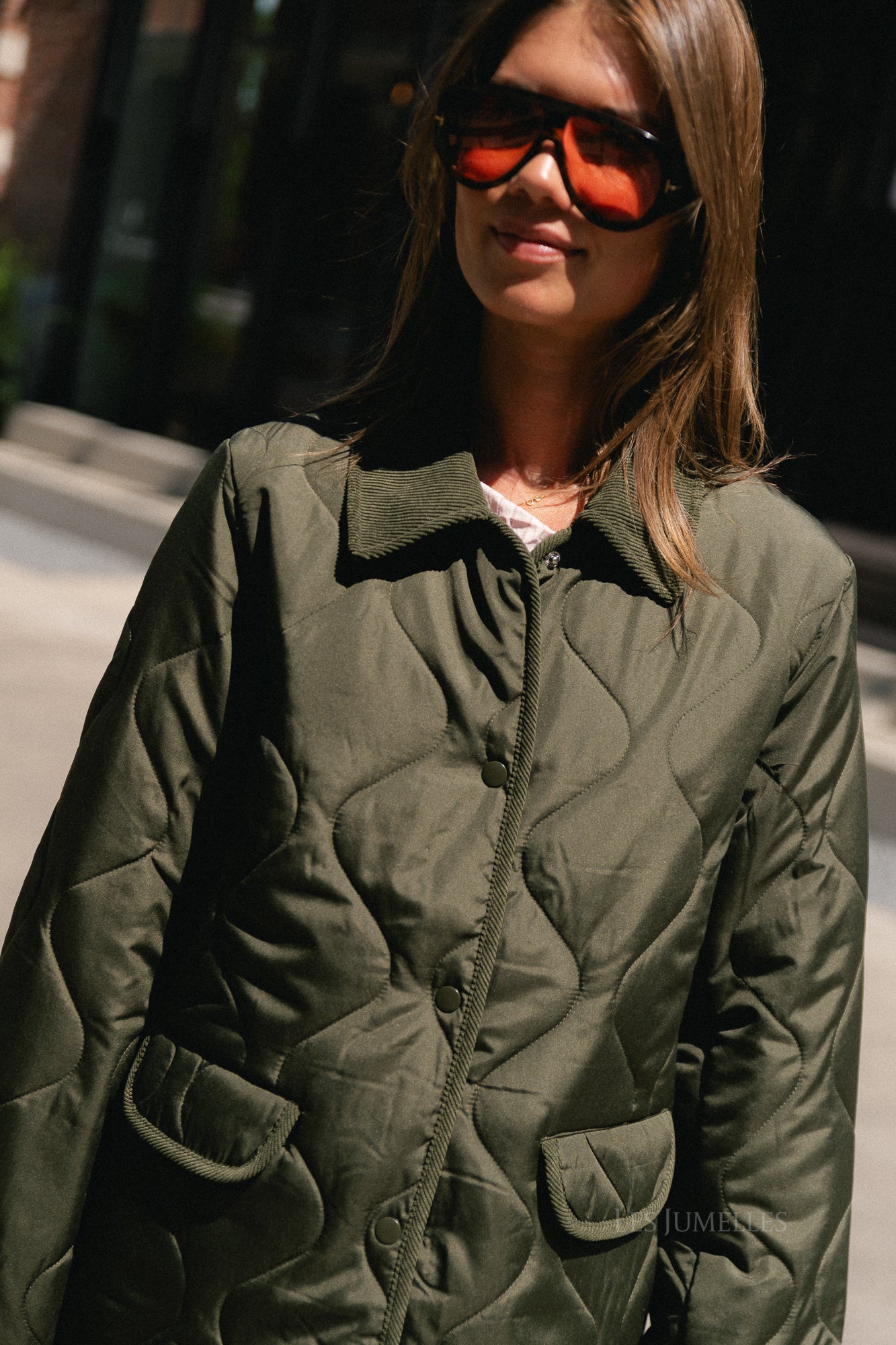 VITate LS quilt detail jacket forest night