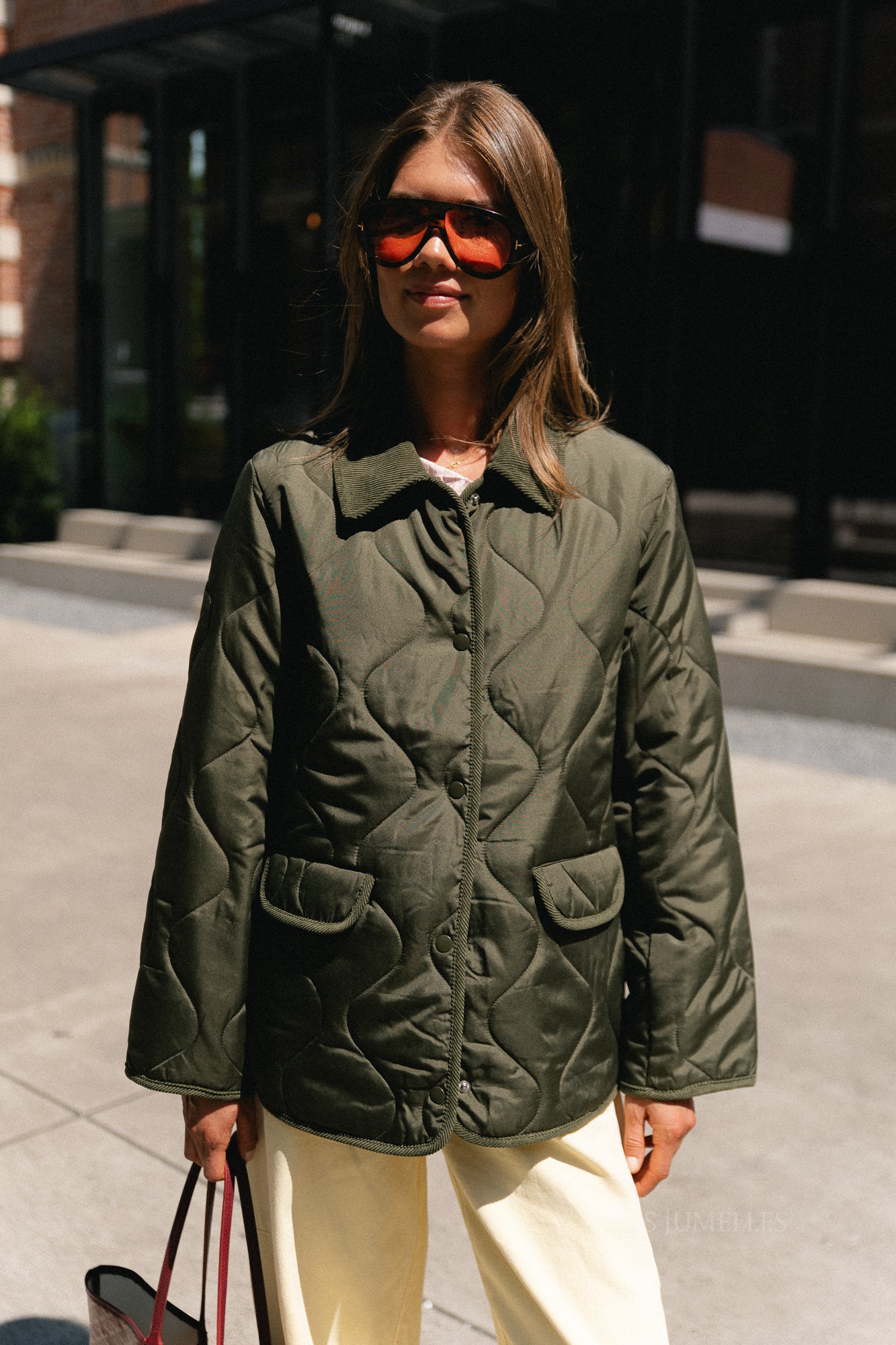VITate LS quilt detail jacket forest night