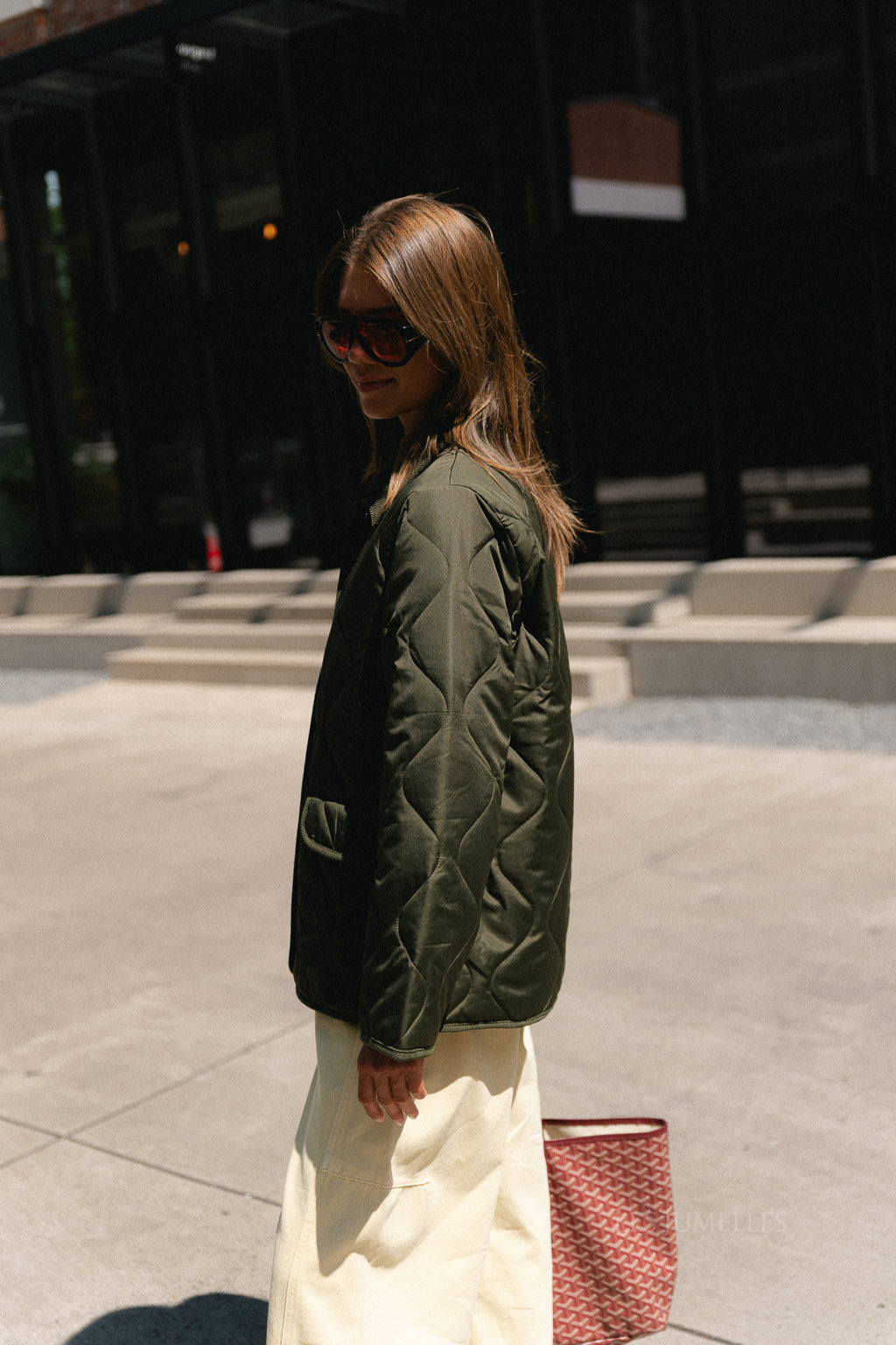 VITate LS quilt detail jacket forest night