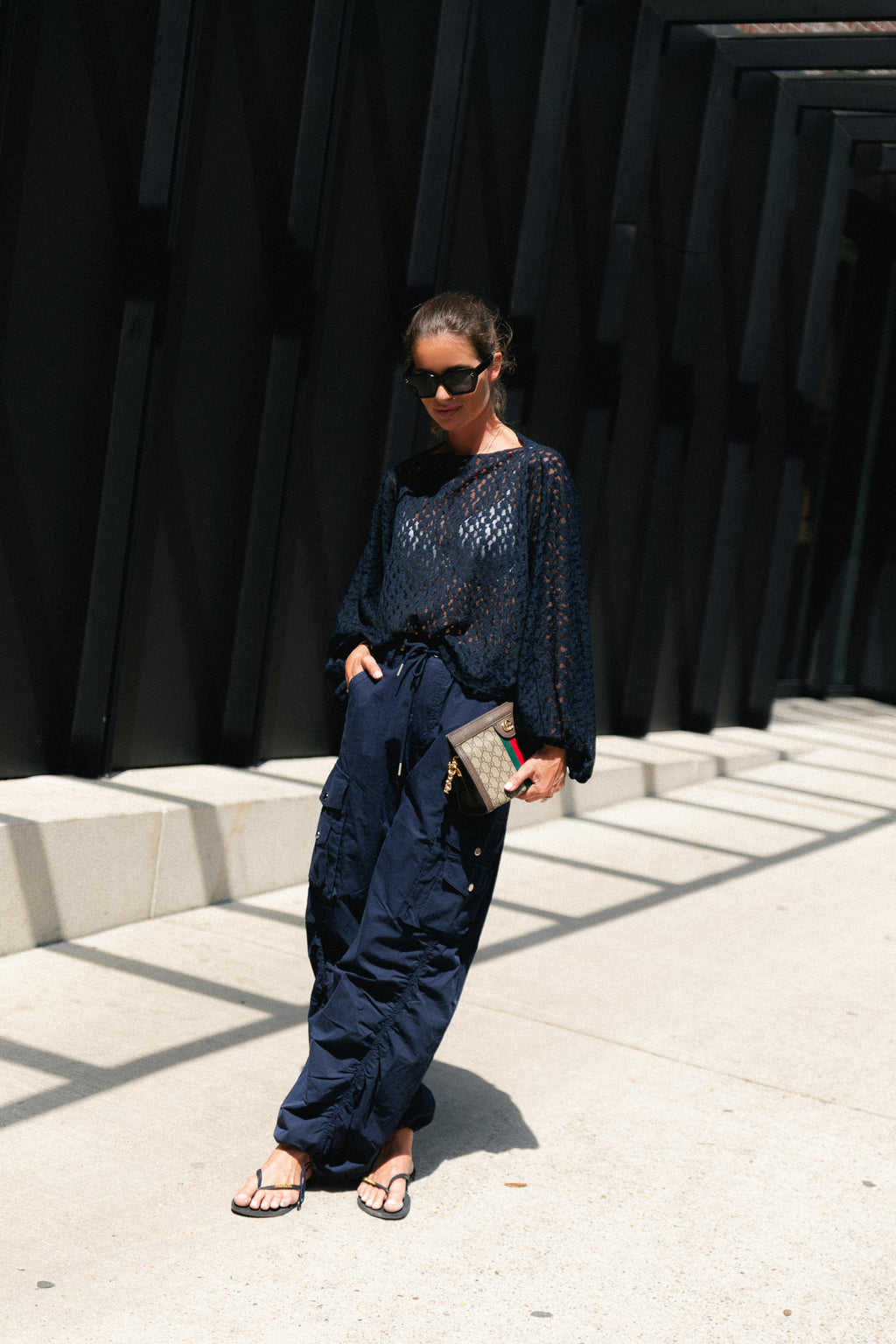 Monica lace blouse navy