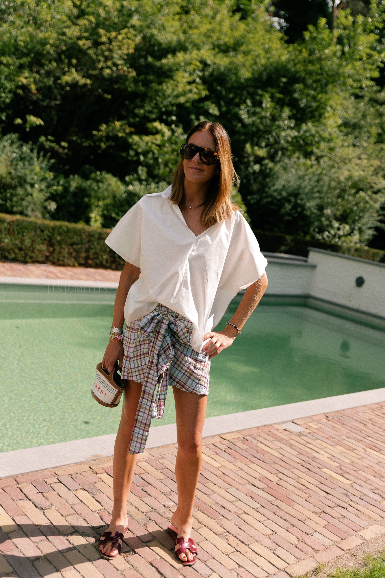 Piper open back blouse white