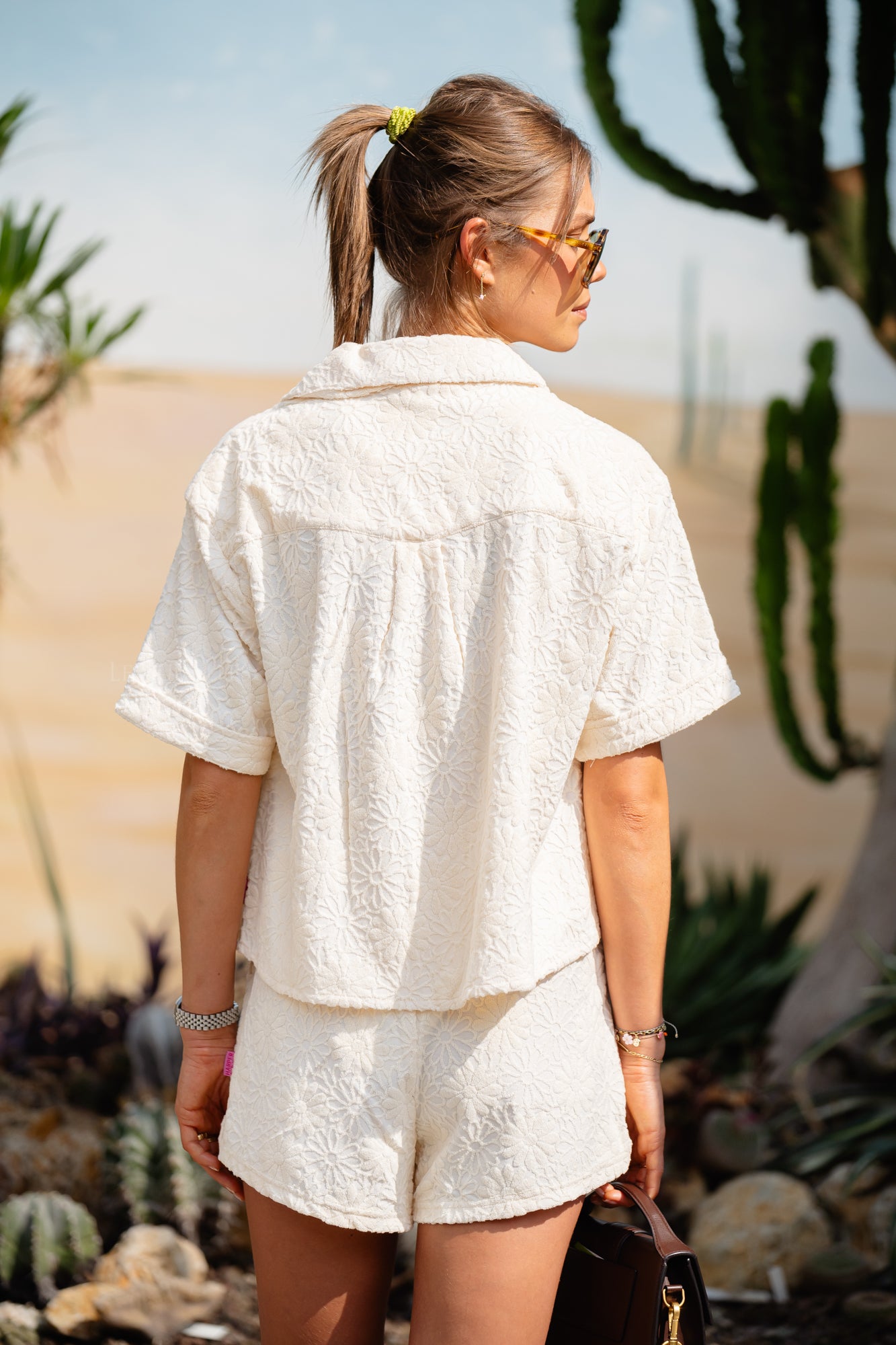 Blouse éponge blanc crème