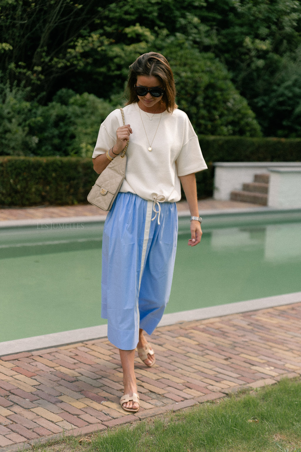 YASAbri HW long skirt vista blue/star white