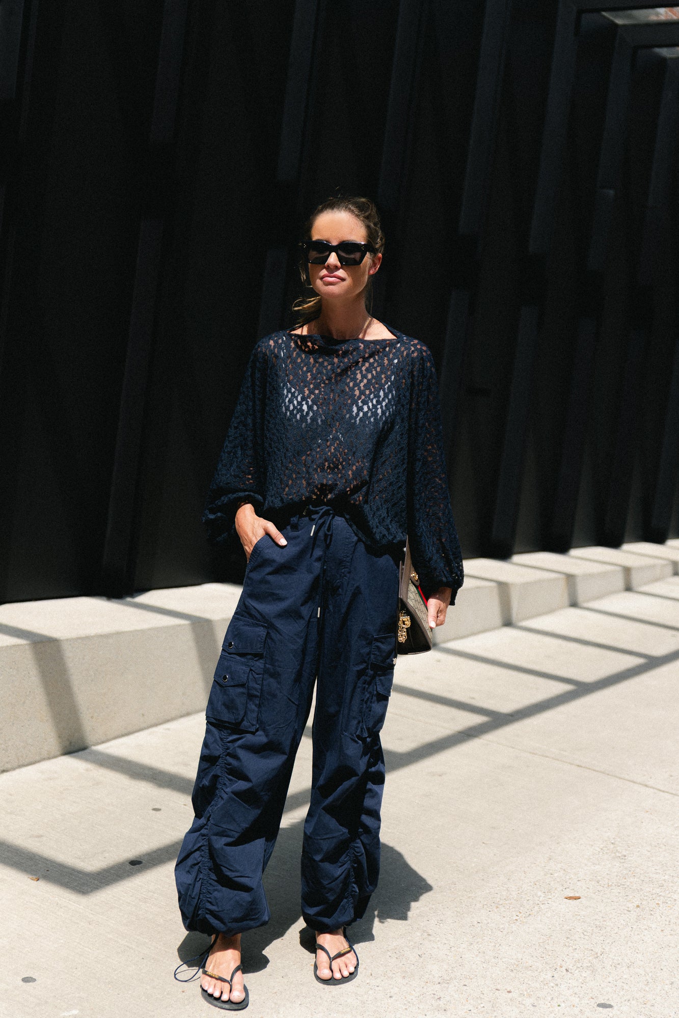 Monica lace blouse navy