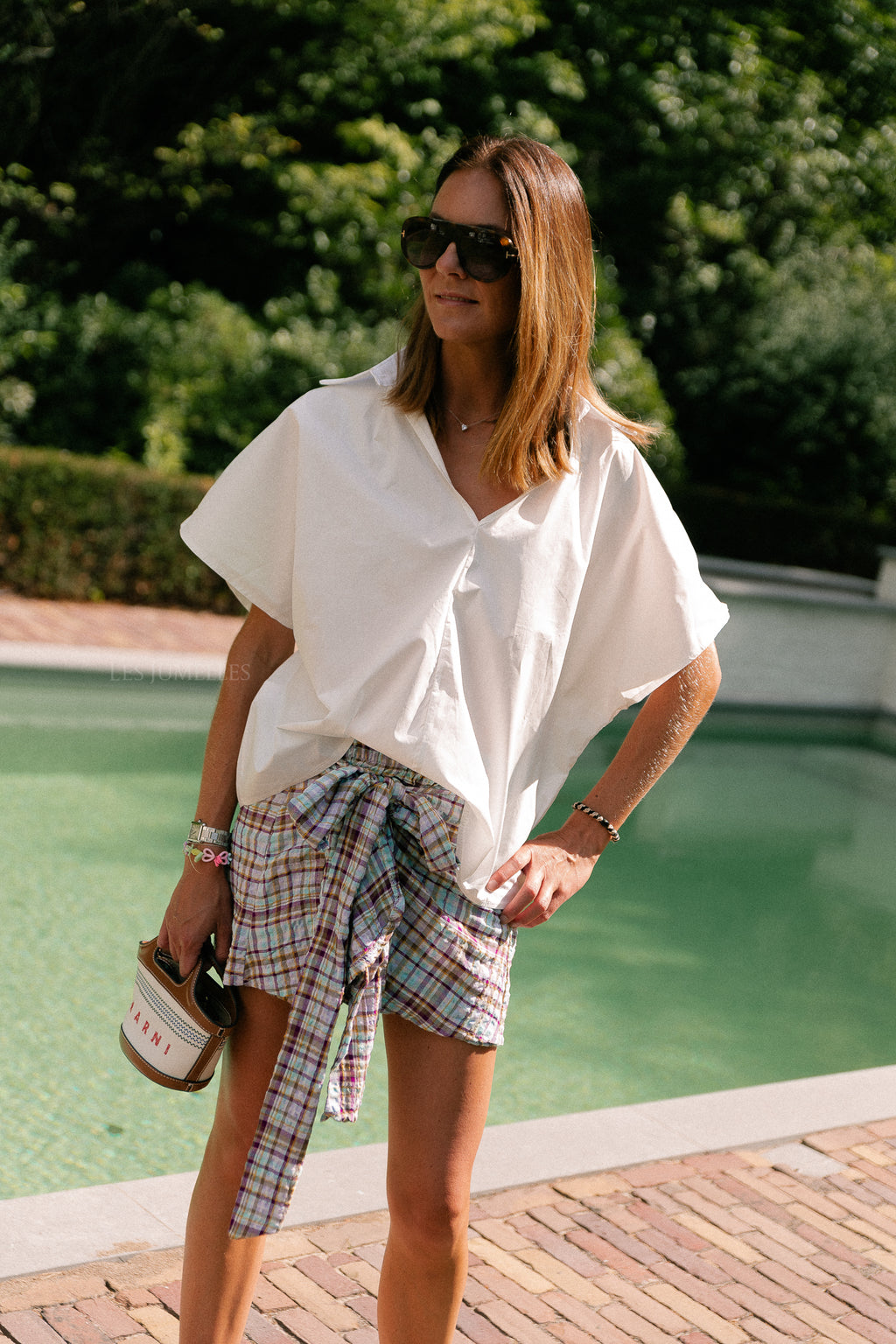 Piper open back blouse white